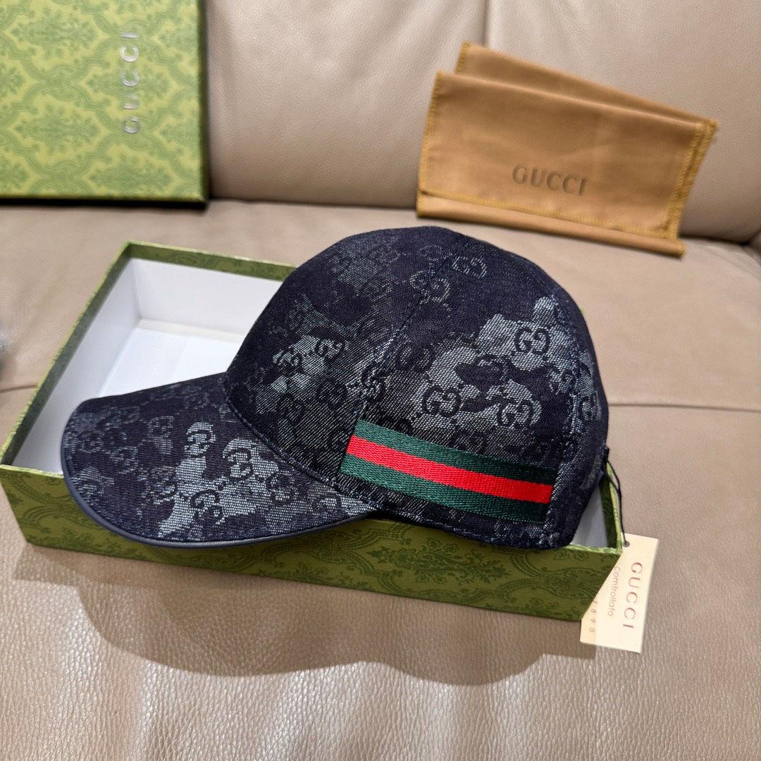 Gucci GG Denim Baseball Cap  - FashionPlug