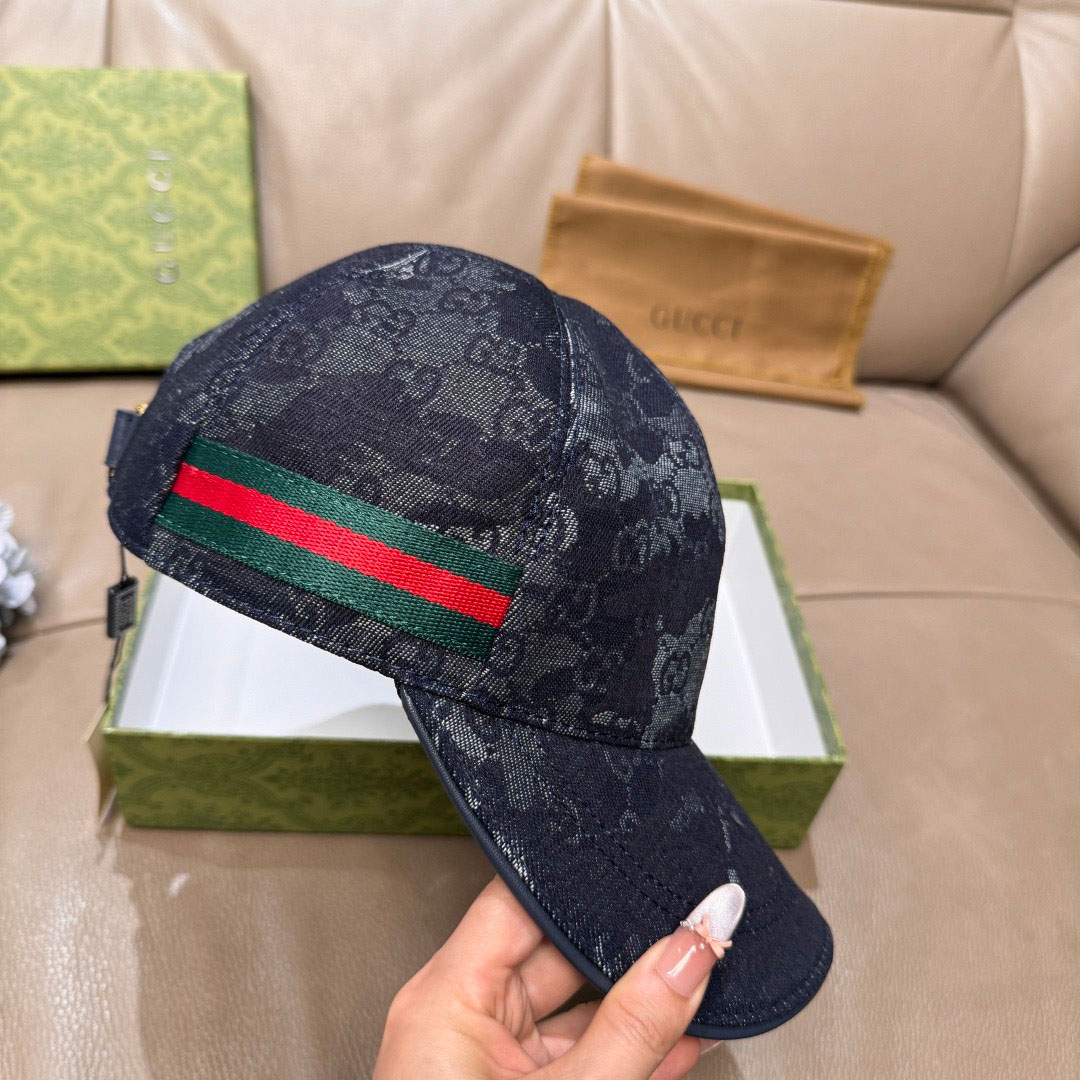 Gucci GG Denim Baseball Cap  - FashionPlug