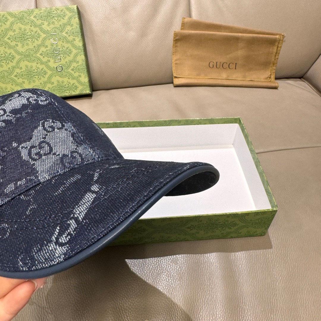 Gucci GG Denim Baseball Cap  - FashionPlug