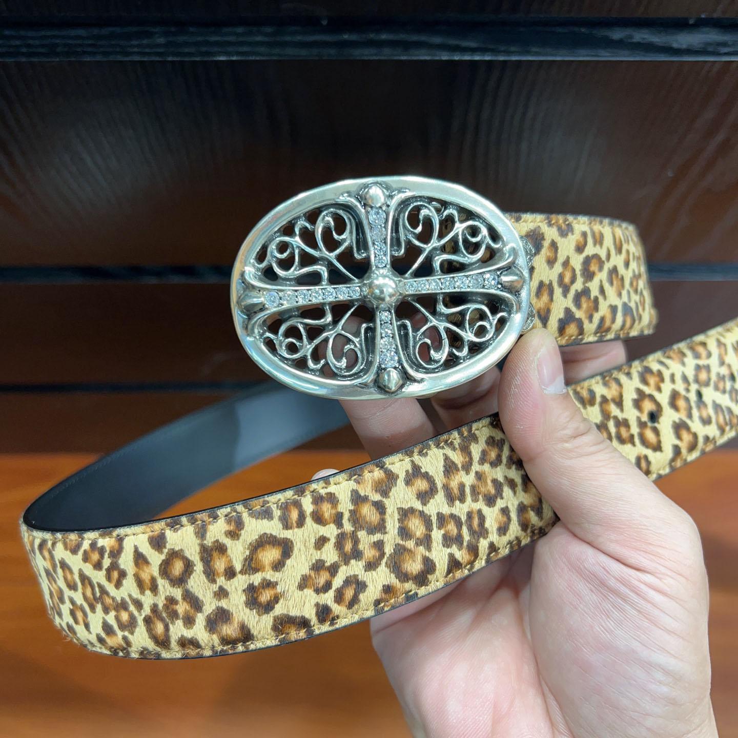 Chrome Hearts Leather Belt   - FashionPlug