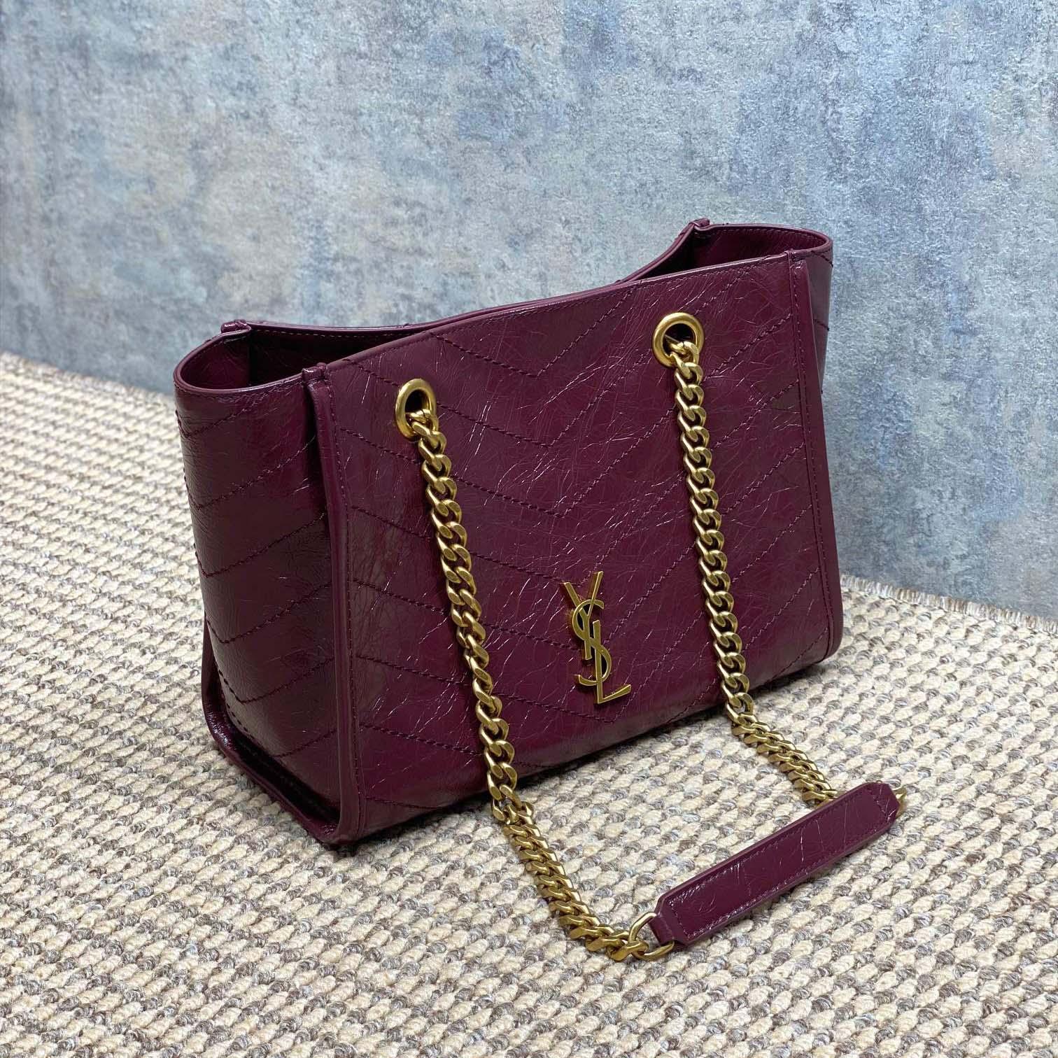 Saint Laurent Nini Small Shopping In Vintage Leather  - FashionPlug