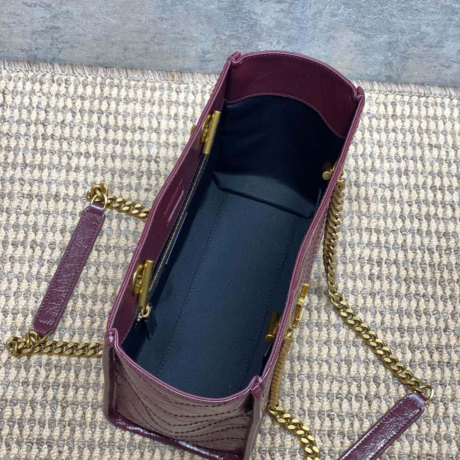 Saint Laurent Nini Small Shopping In Vintage Leather  - FashionPlug