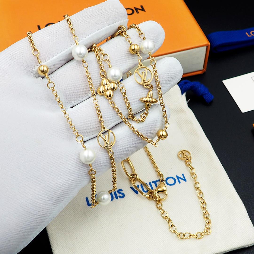 Louis Vuitton LV Mix Chains Necklace   M02516 - FashionPlug