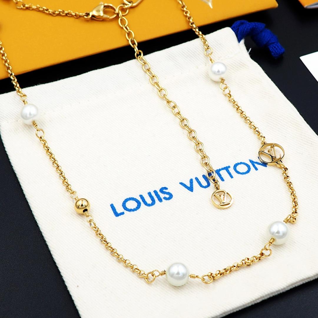 Louis Vuitton LV Mix Chains Necklace   M02516 - FashionPlug