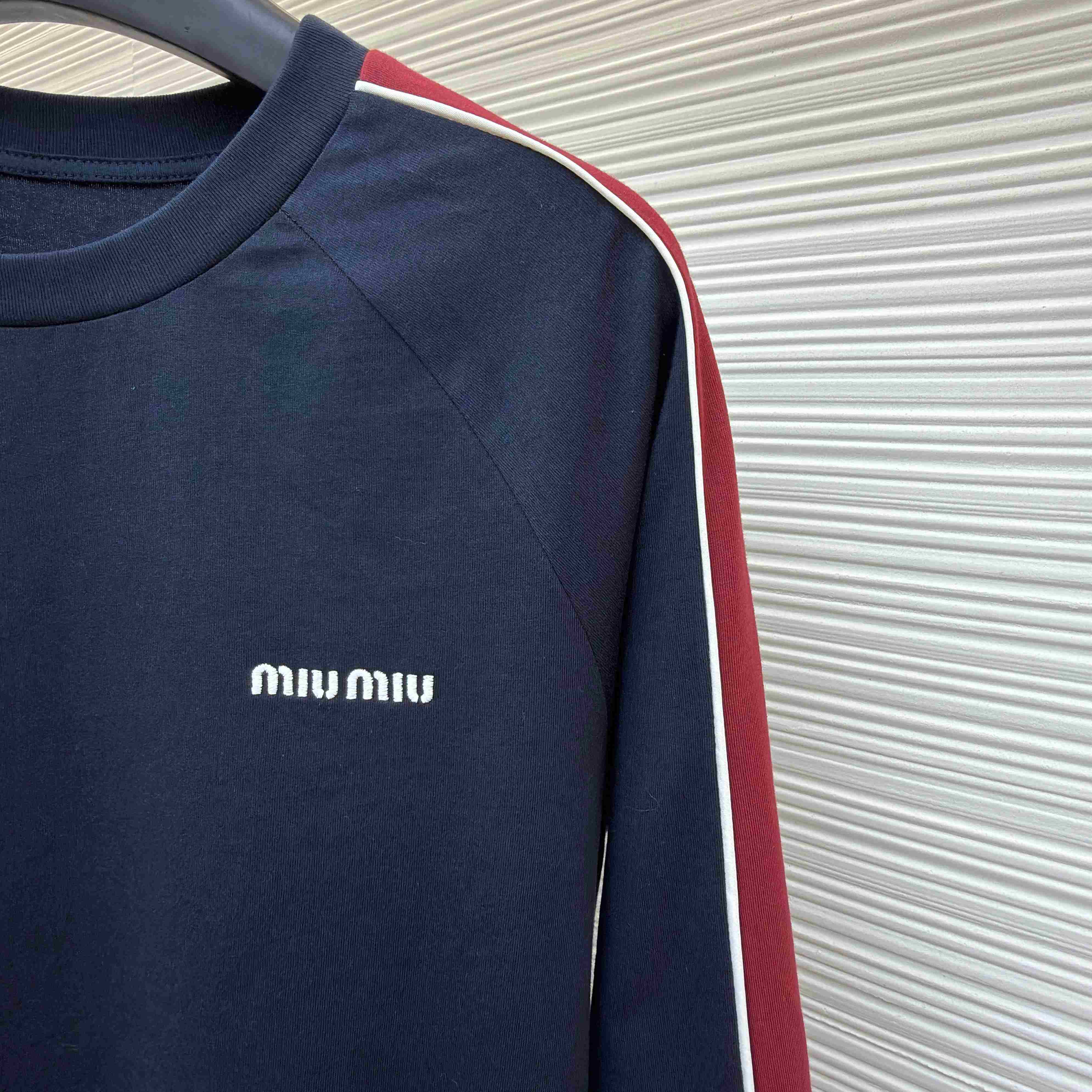 Miu Miu Long-sleeve Cotton Jersey T-shirt - FashionPlug