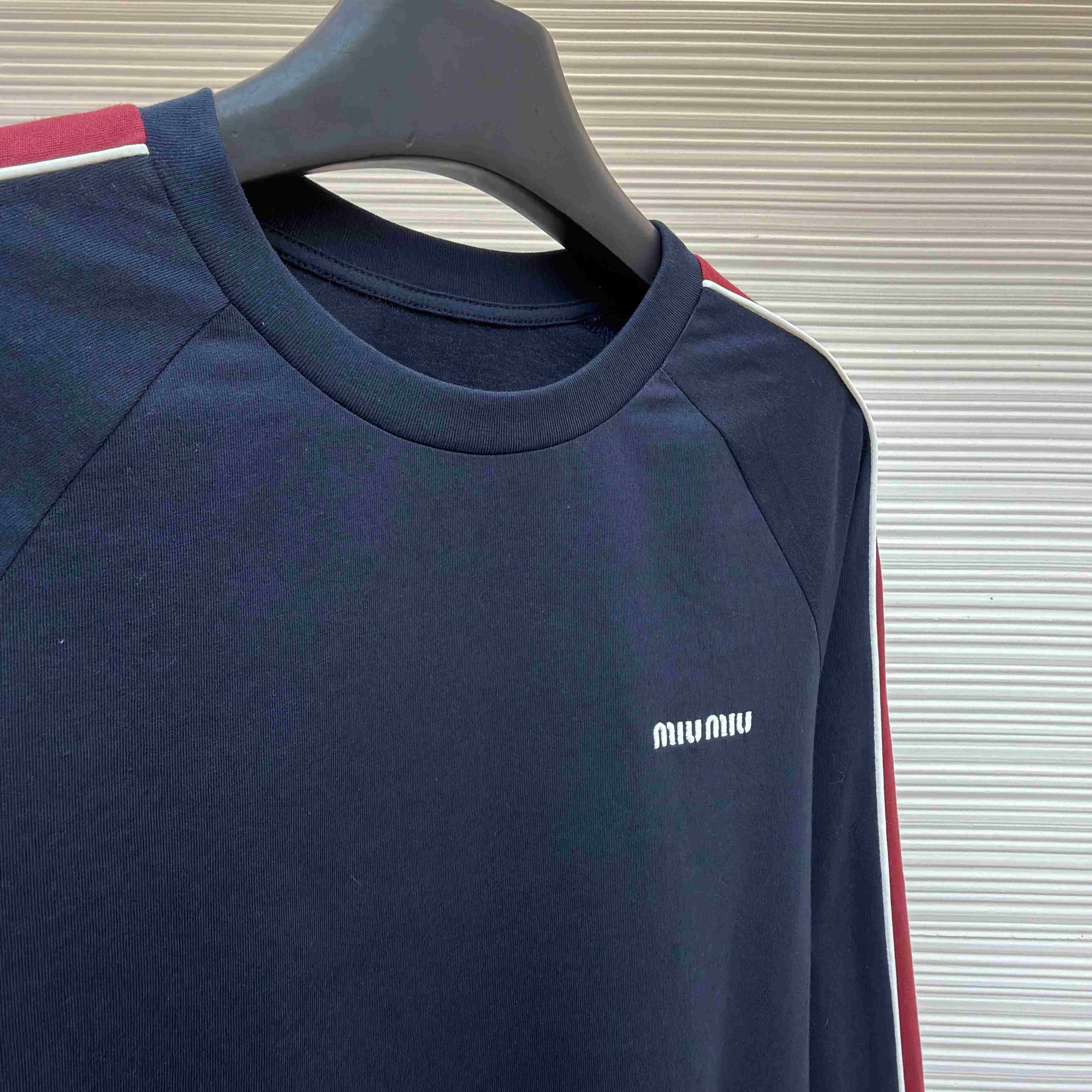 Miu Miu Long-sleeve Cotton Jersey T-shirt - FashionPlug