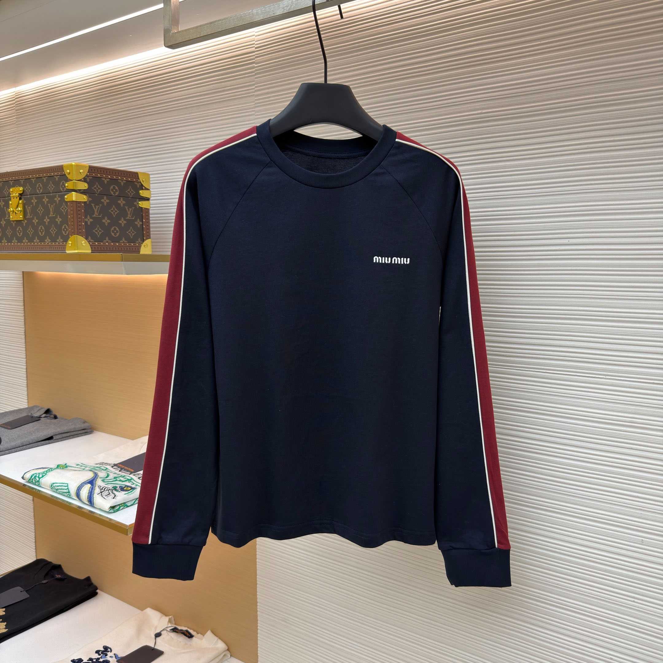 Miu Miu Long-sleeve Cotton Jersey T-shirt - FashionPlug