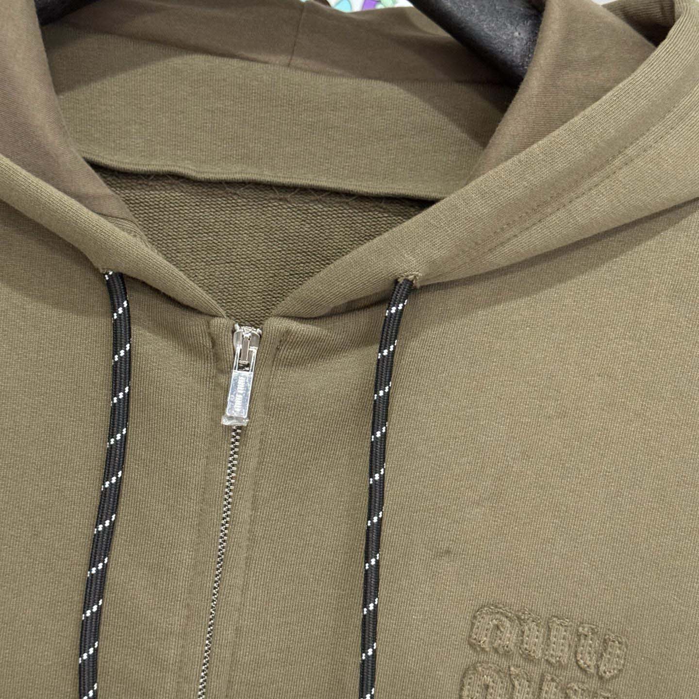 Miu Miu Garment-dyed Hoodie Jacket - FashionPlug