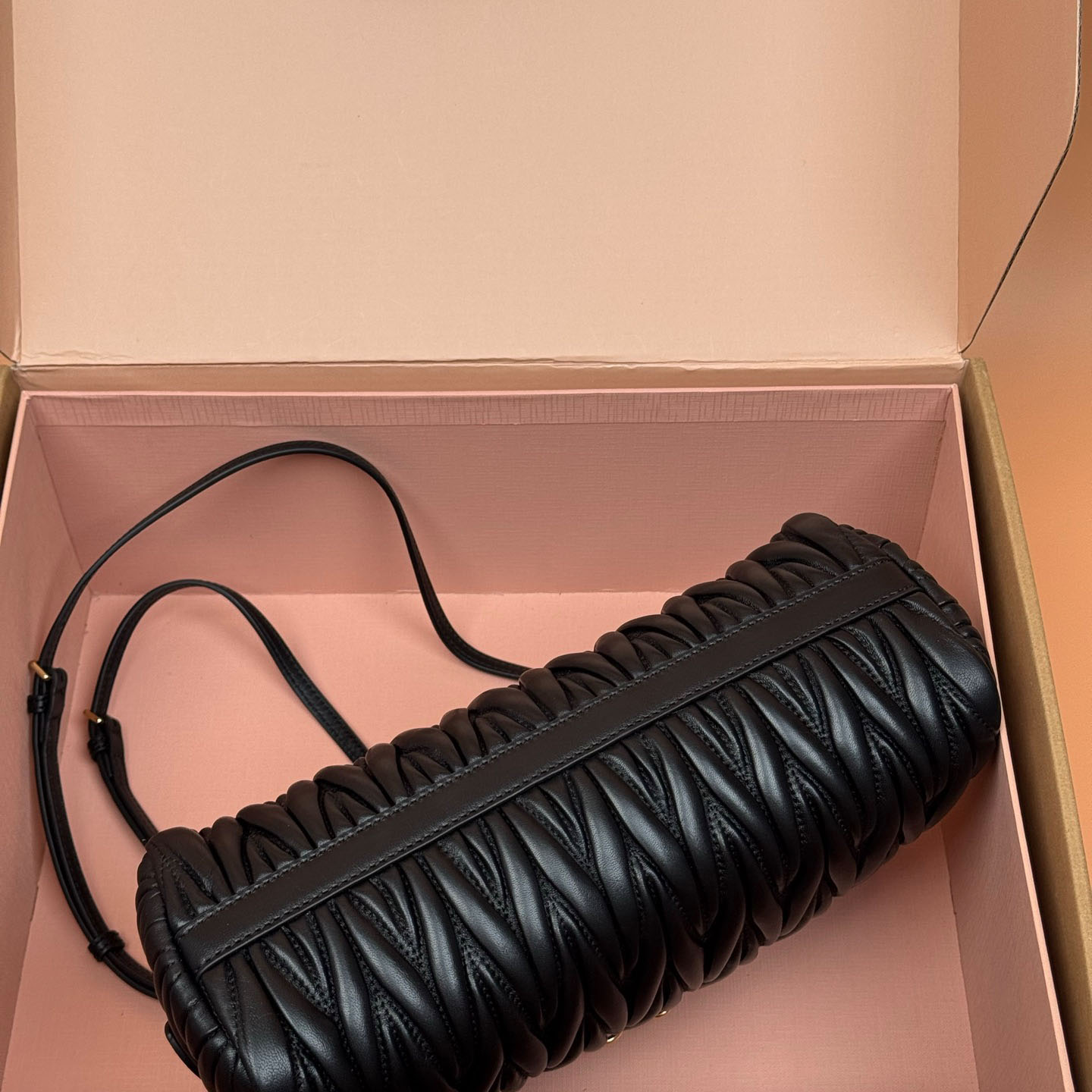 Miu Miu Caprice Matelassé Nappa Leather Clutch - FashionPlug