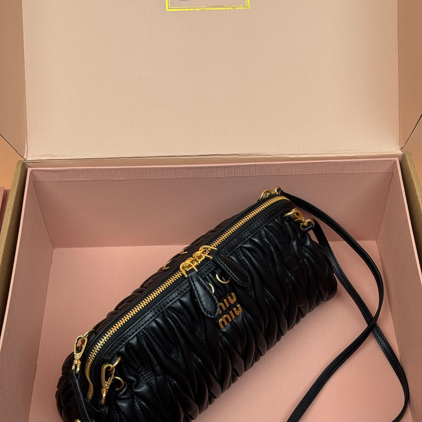 Miu Miu Caprice Matelassé Nappa Leather Clutch - FashionPlug