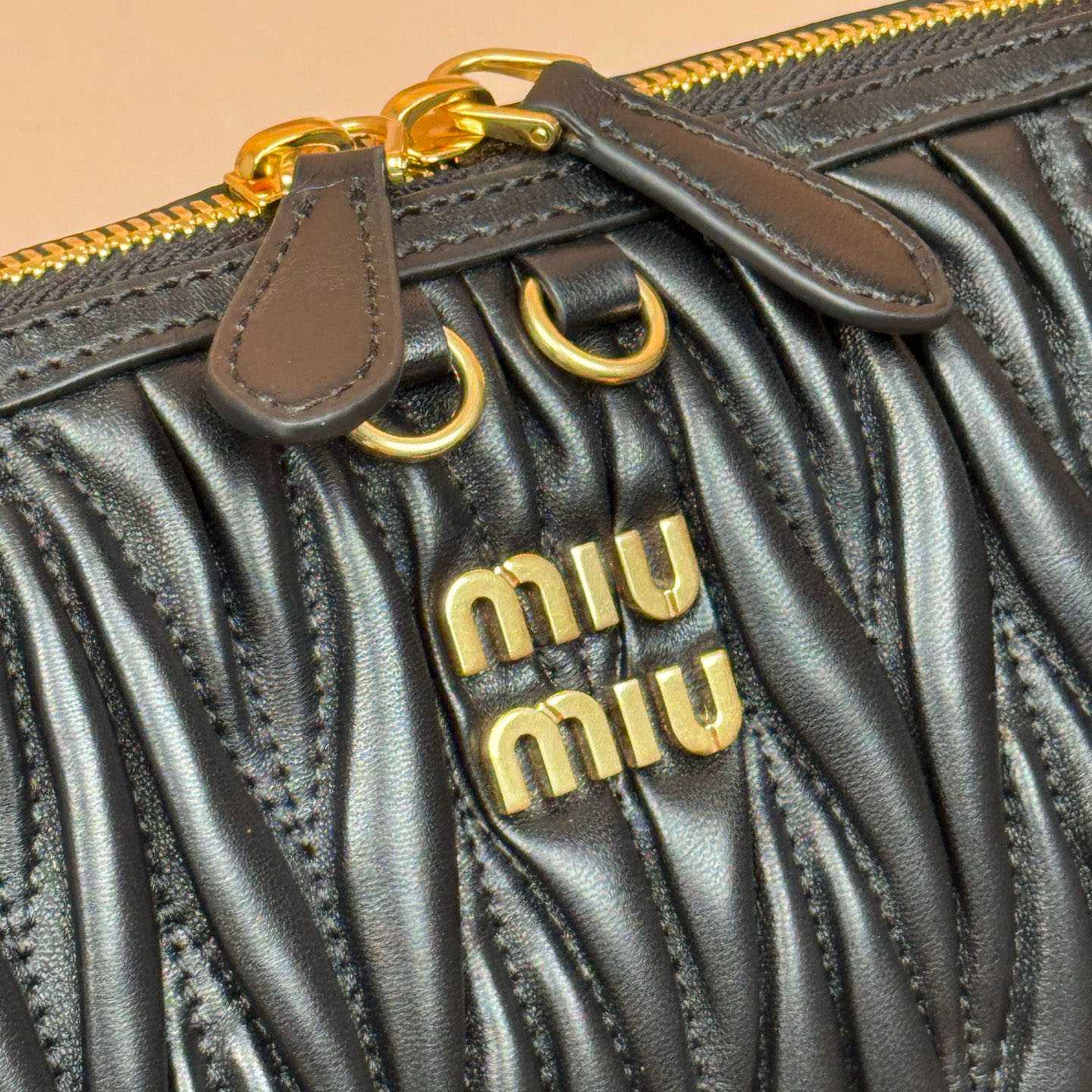 Miu Miu Caprice Matelassé Nappa Leather Clutch - FashionPlug