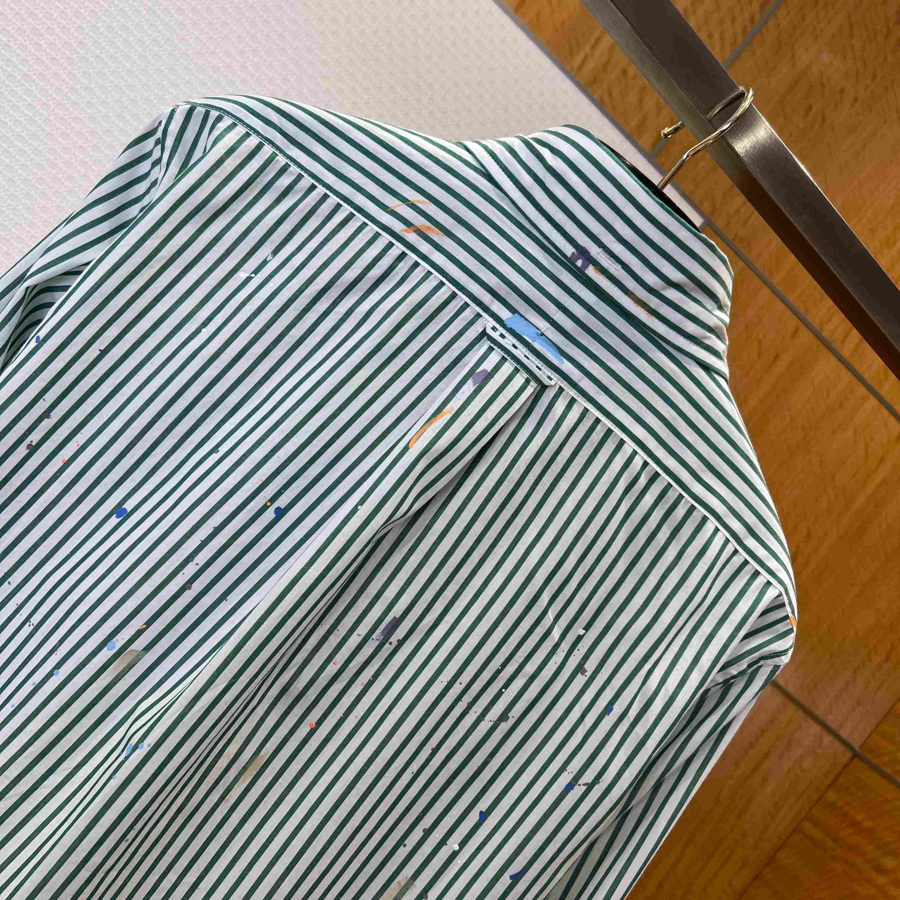  Ralph Lauren Classic Fit Paint-Splatter Striped Shirt - FashionPlug