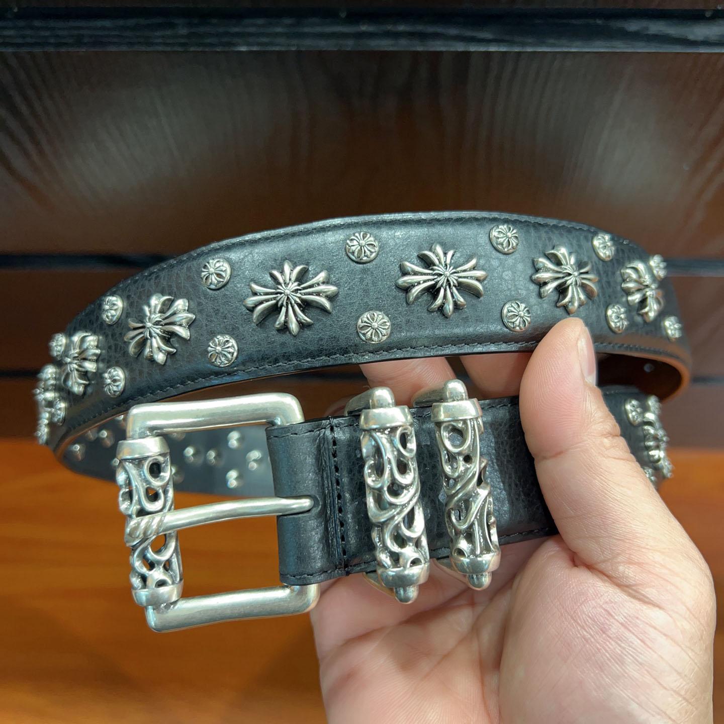 Chrome Hearts Leather Belt   - FashionPlug