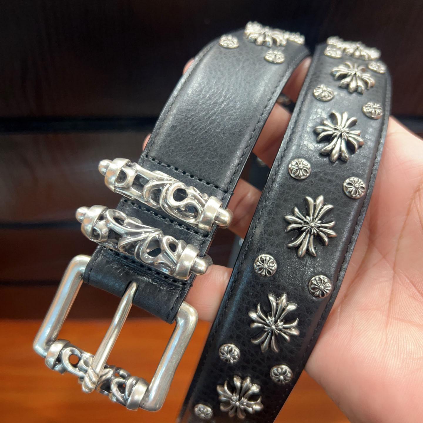 Chrome Hearts Leather Belt   - FashionPlug