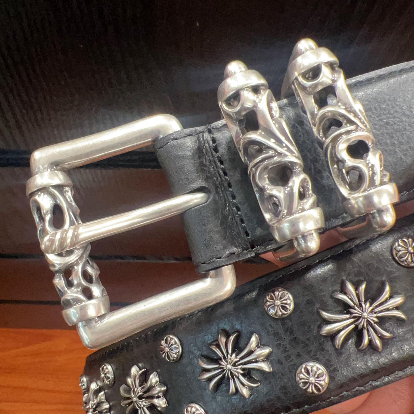 Chrome Hearts Leather Belt   - FashionPlug