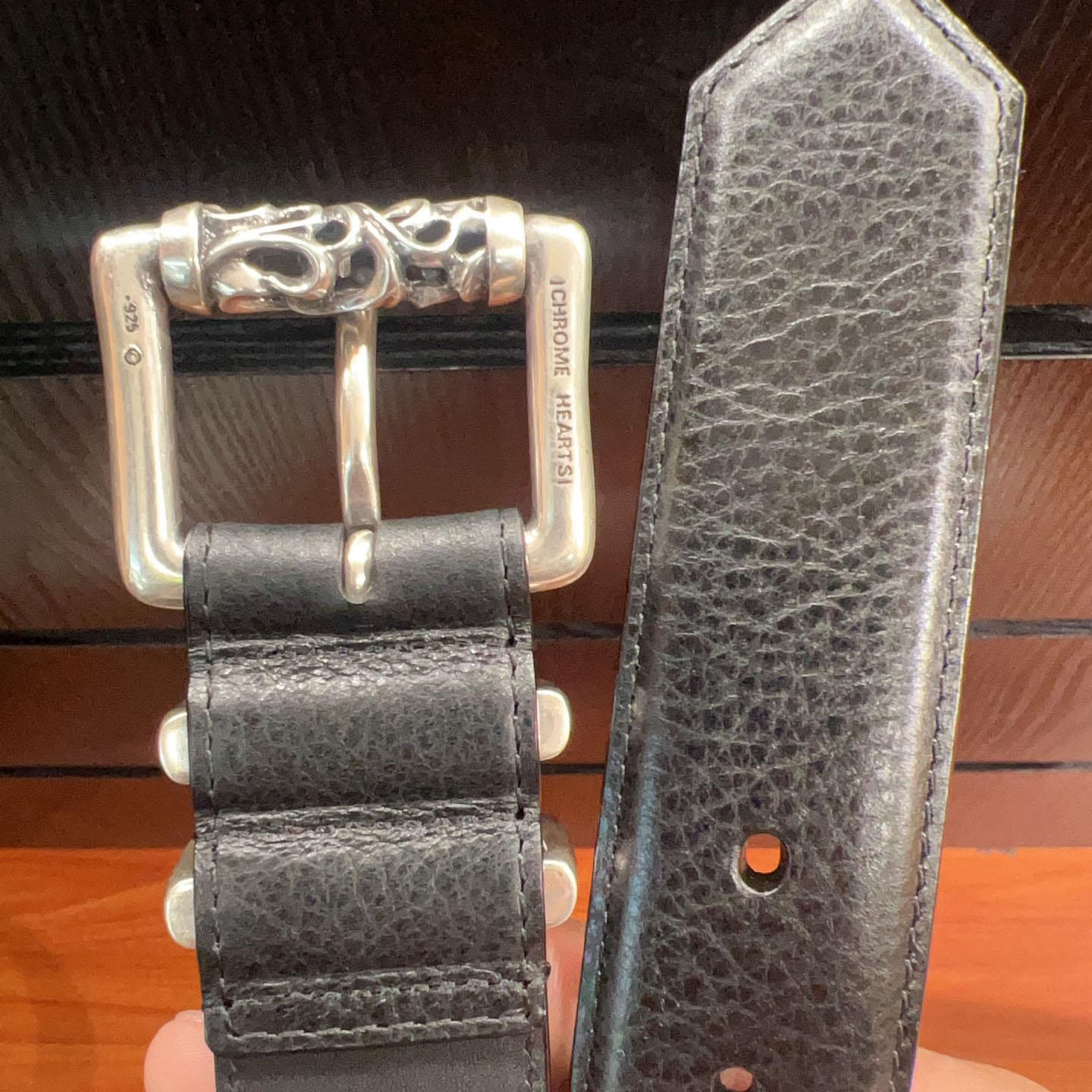 Chrome Hearts Leather Belt   - FashionPlug