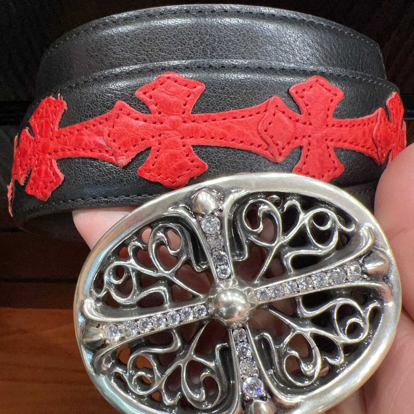 Chrome Hearts Leather Belt   - FashionPlug