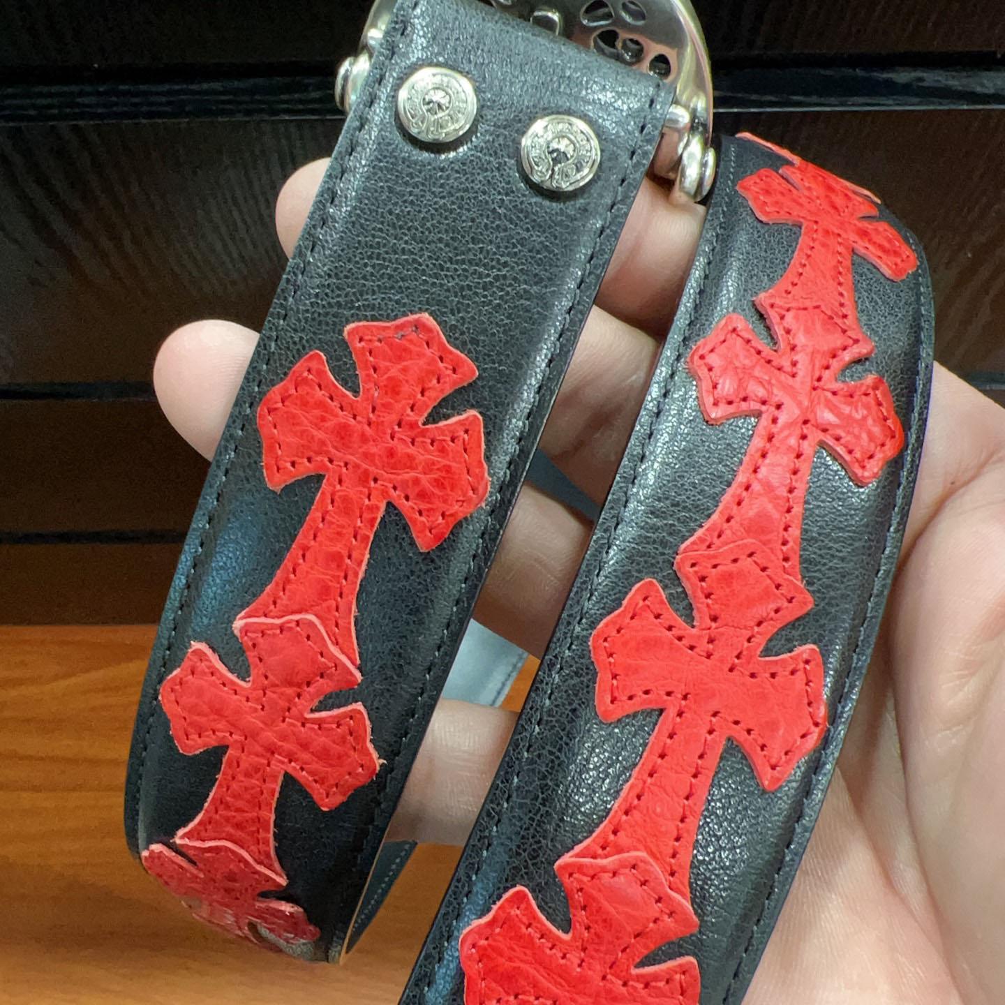 Chrome Hearts Leather Belt   - FashionPlug