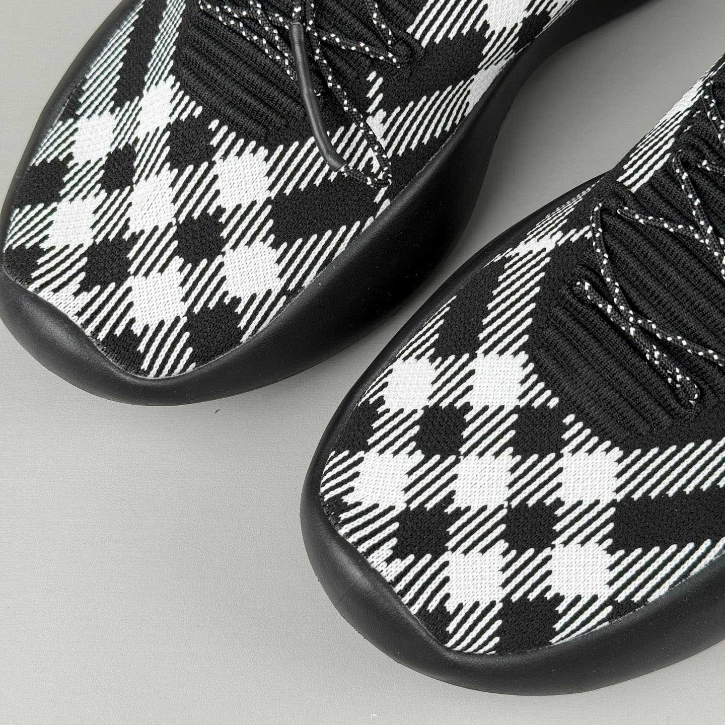 Burberry Check Knit Neptune Sneakers - FashionPlug