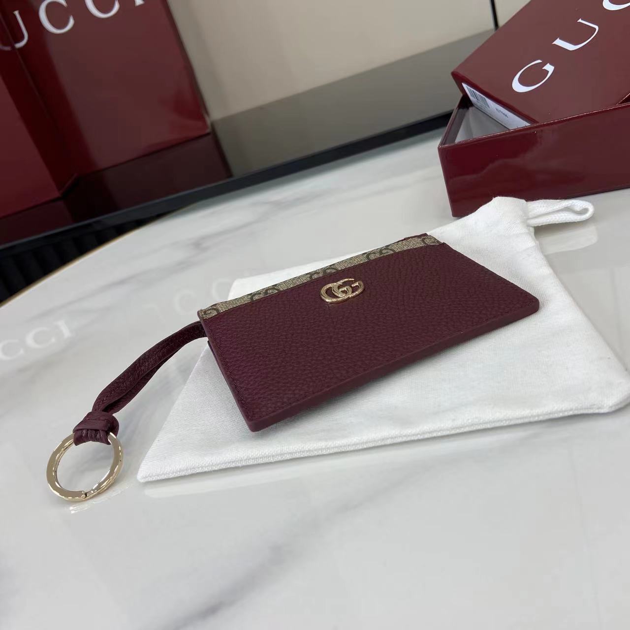 Gucci Bi-color GG Marmont Zip Key Pouch - FashionPlug