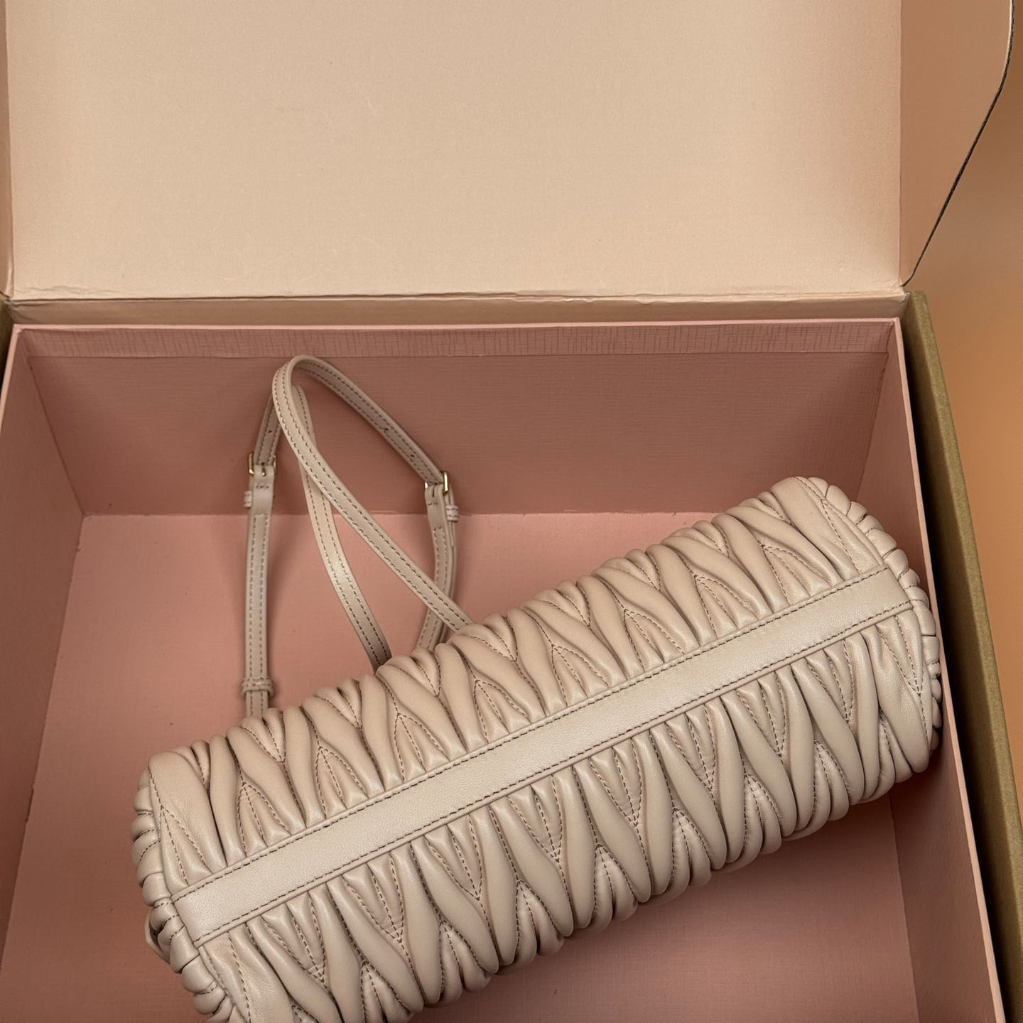 Miu Miu Caprice Matelassé Nappa Leather Clutch - FashionPlug
