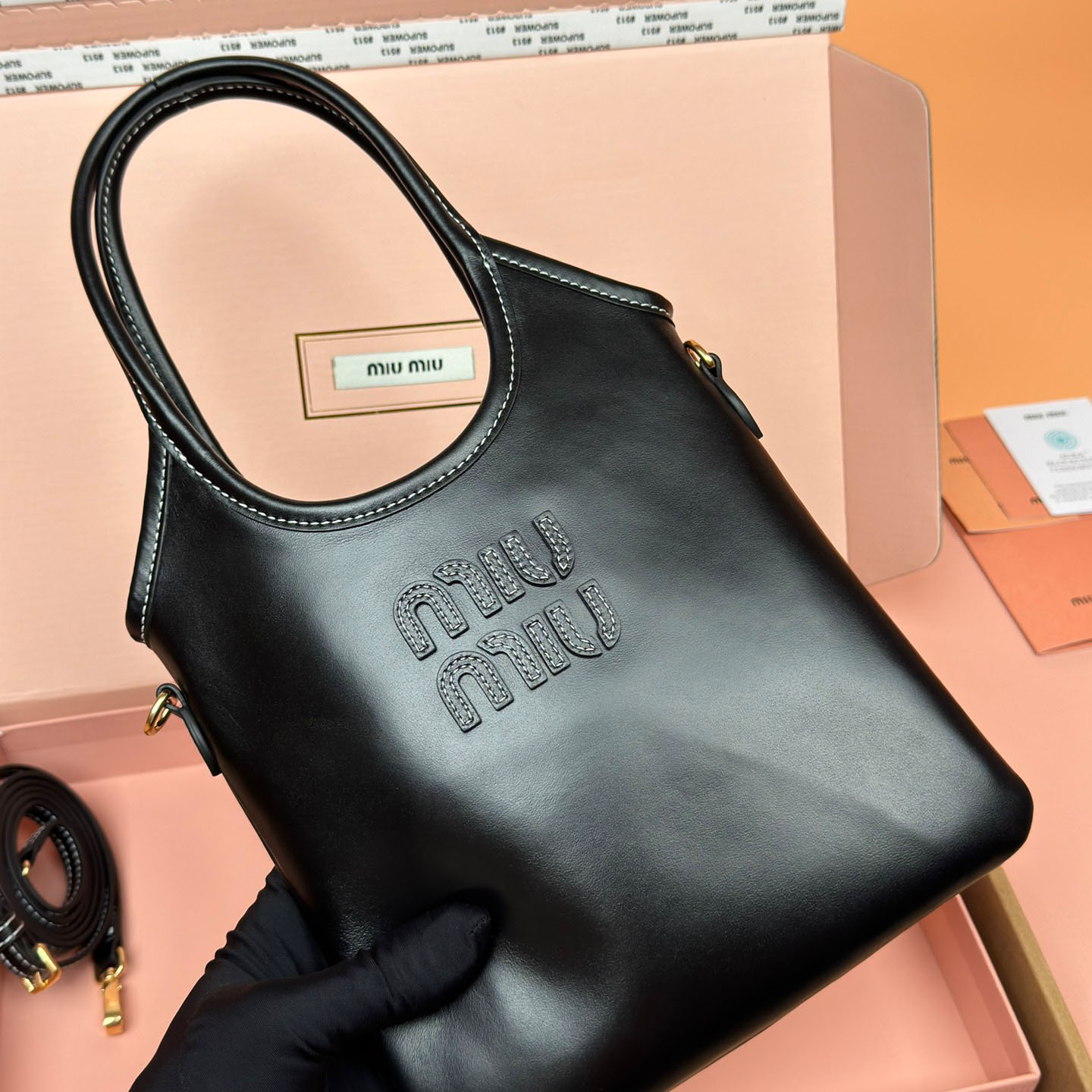 Miu Miu Ivy Leather Handbag - FashionPlug
