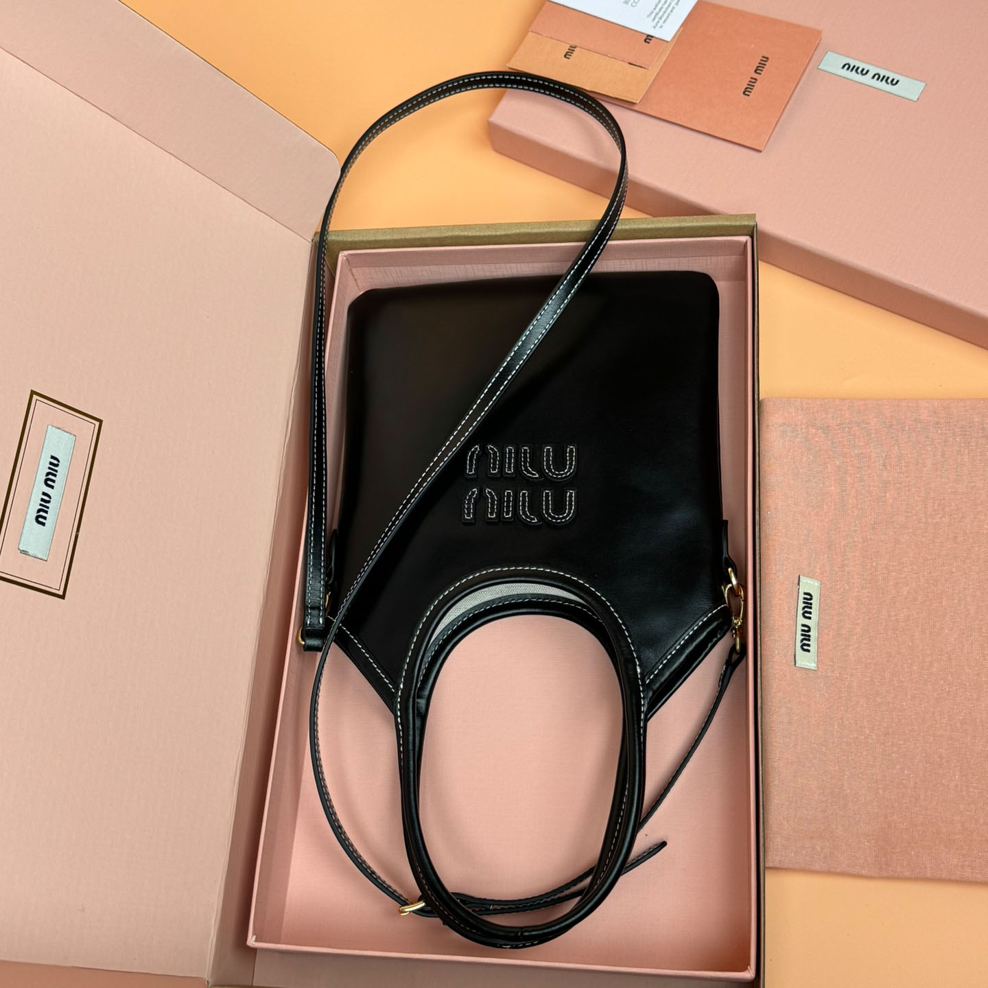 Miu Miu Ivy Leather Handbag - FashionPlug