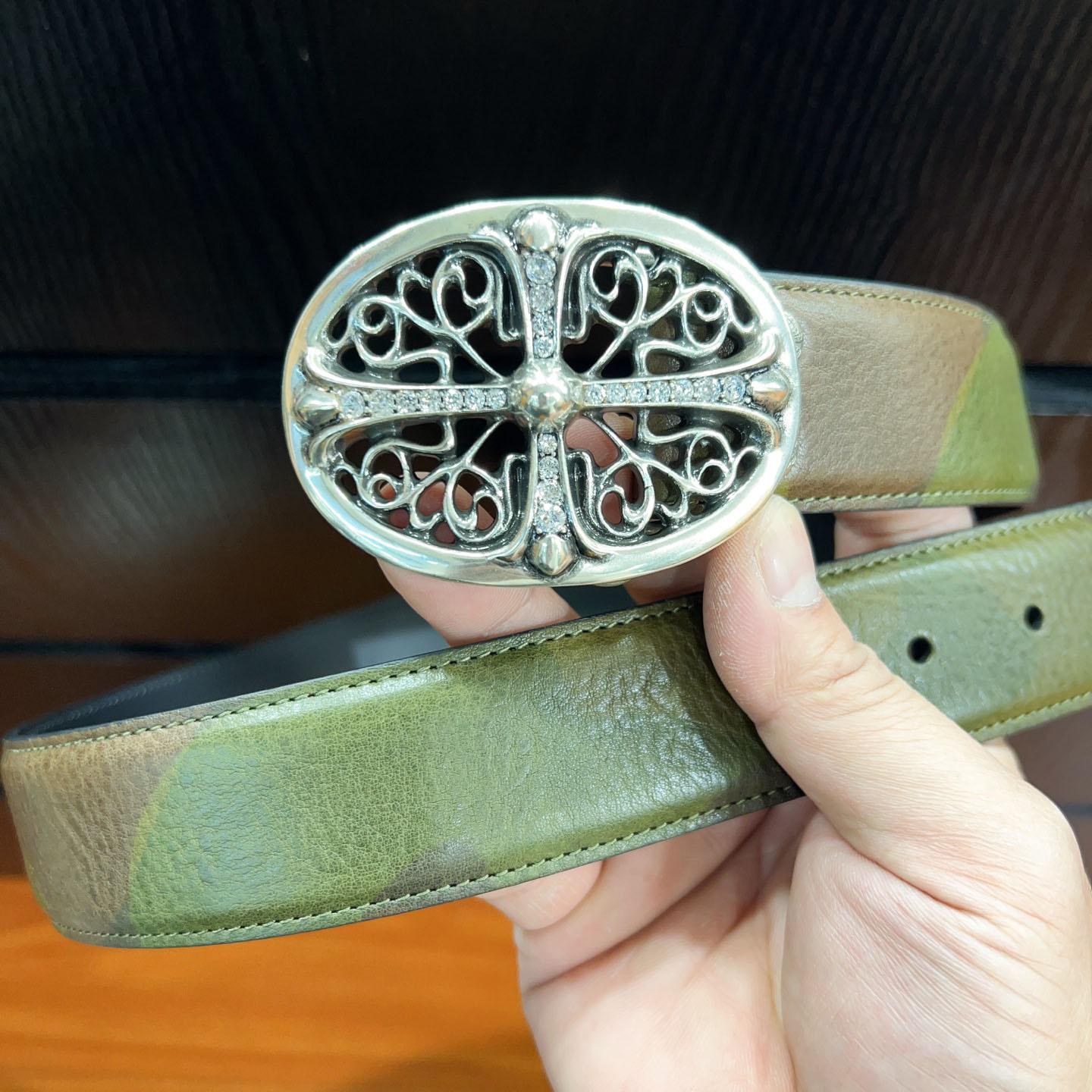 Chrome Hearts Leather Belt   - FashionPlug