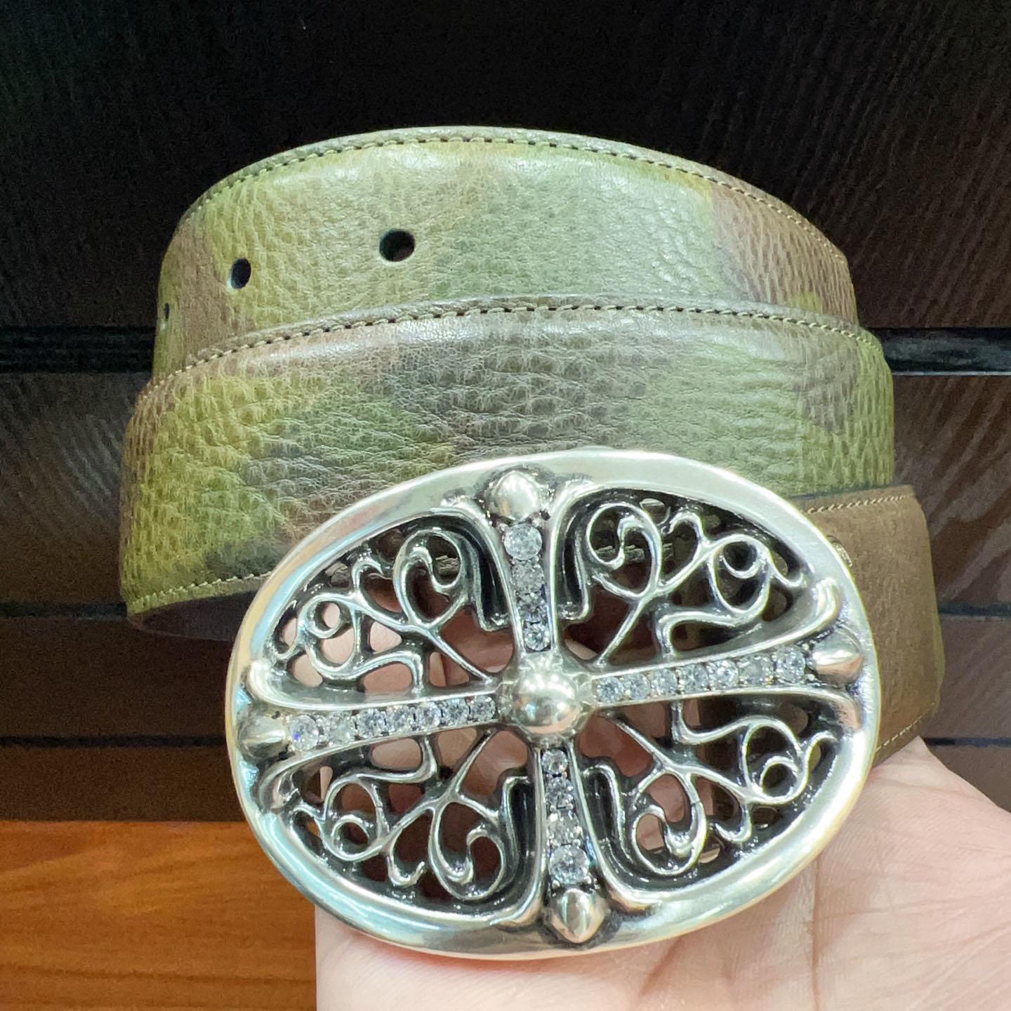 Chrome Hearts Leather Belt   - FashionPlug