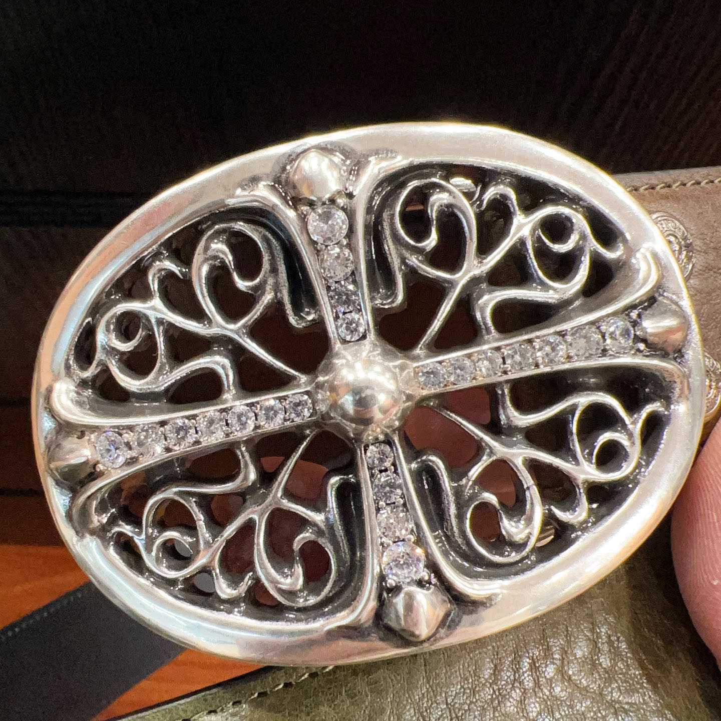 Chrome Hearts Leather Belt   - FashionPlug