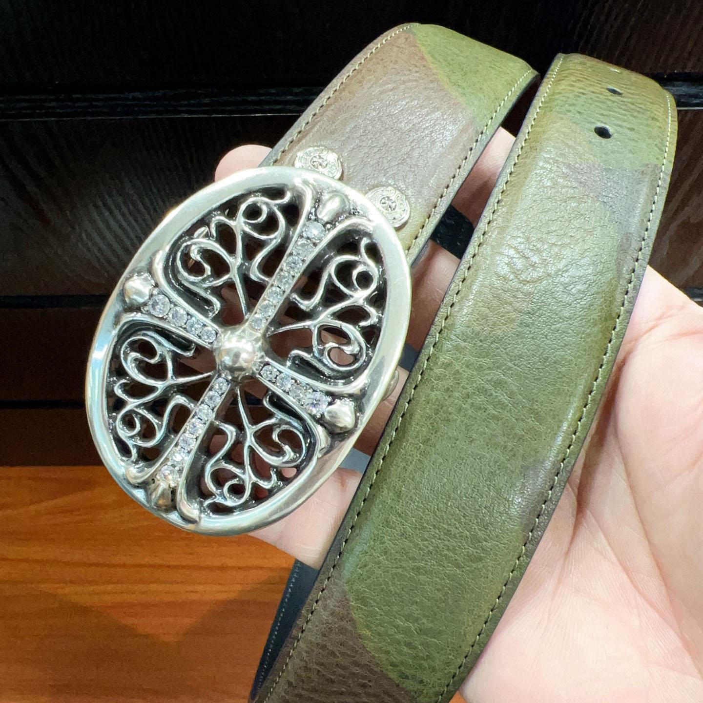 Chrome Hearts Leather Belt   - FashionPlug