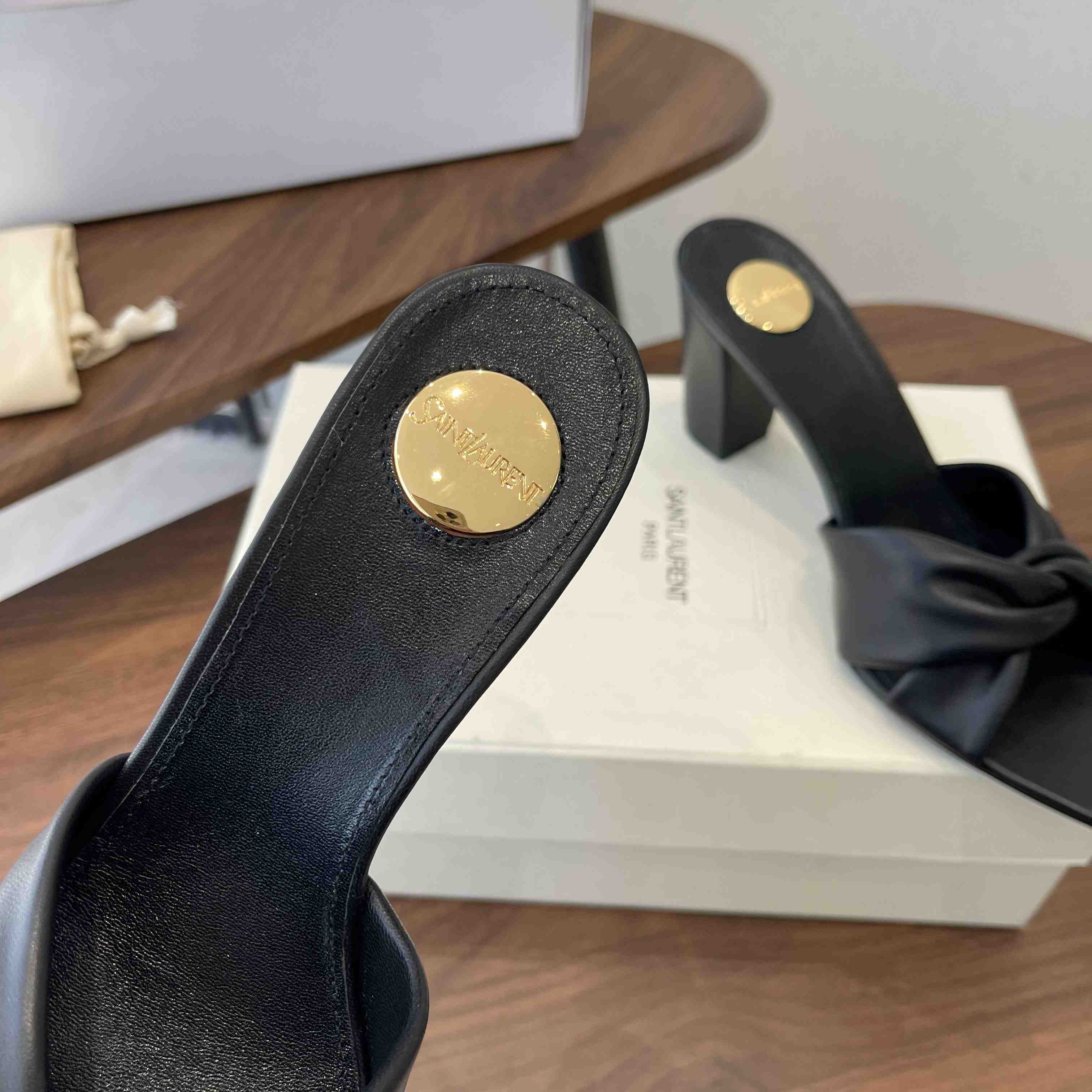 Saint Laurent FRANCIANE Mules In Smooth Leather - FashionPlug