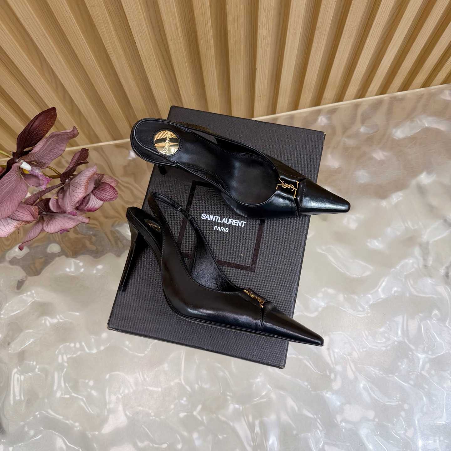 Saint Laurent Babylone Breteuil Slingback Pumps - FashionPlug