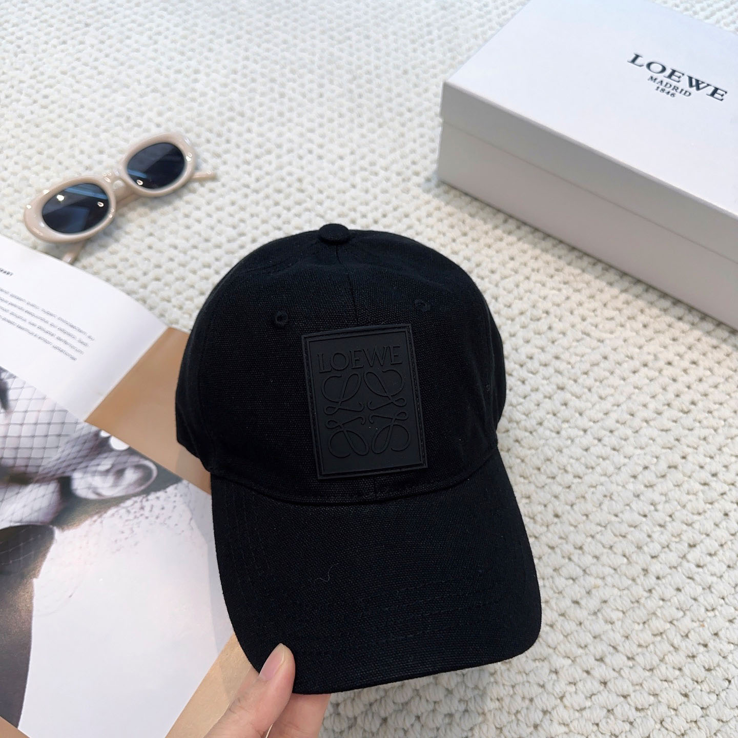 Loewe Patch Cap In Canvas - FashionPlug