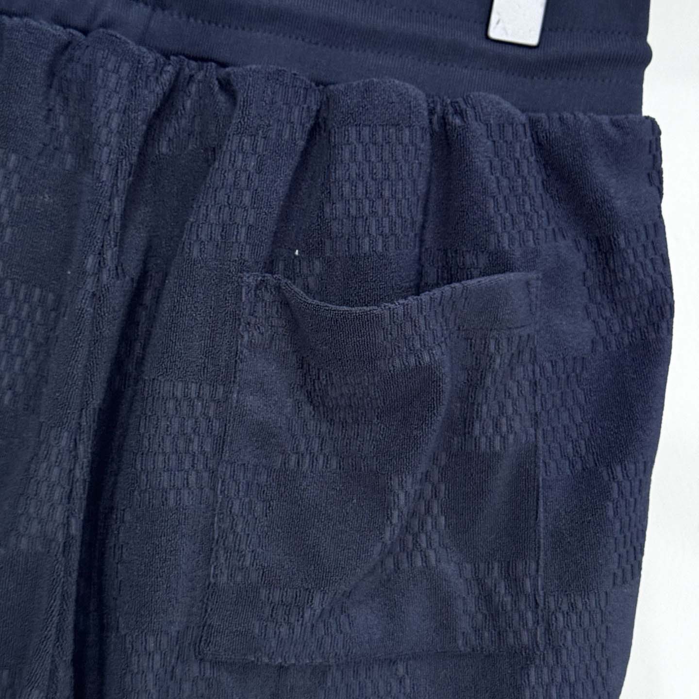 Louis Vuitton Damier French Terry Cotton-Blend Shorts   - FashionPlug