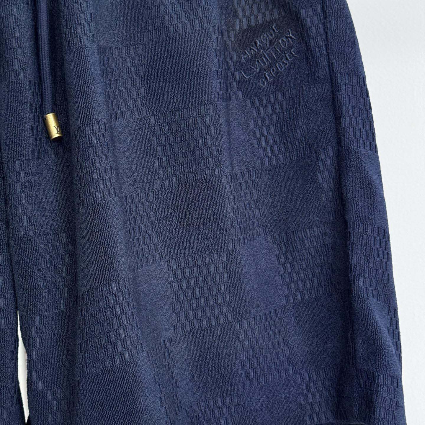 Louis Vuitton Damier French Terry Cotton-Blend Shorts   - FashionPlug