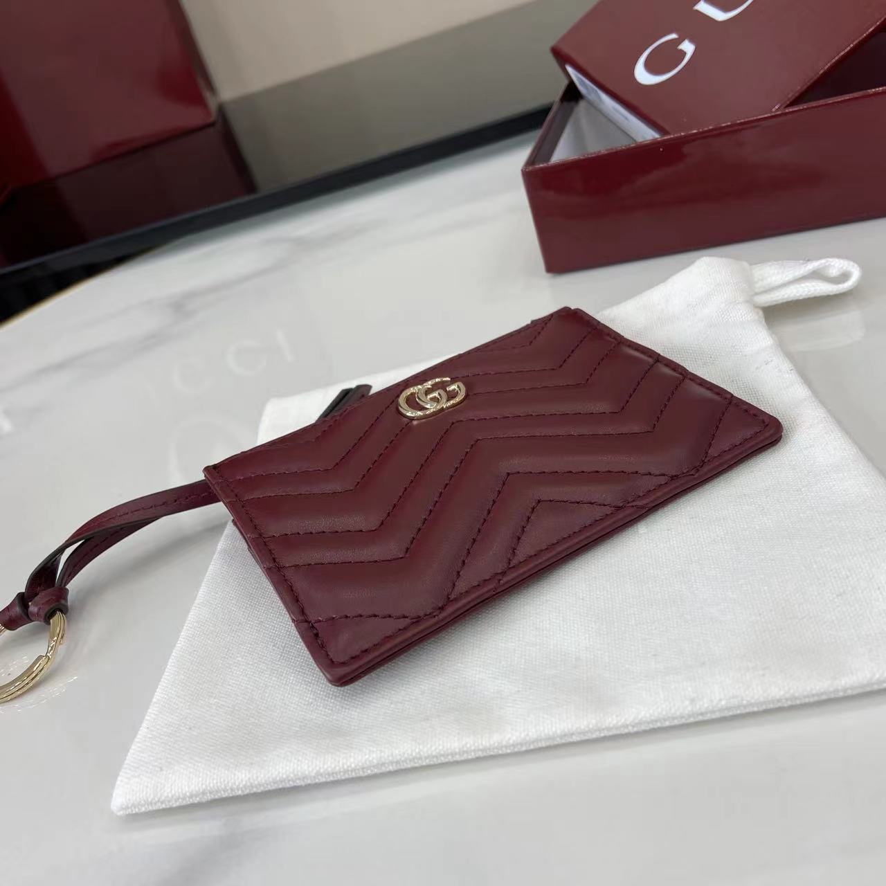 Gucci GG Marmont Zip Key Pouch - FashionPlug