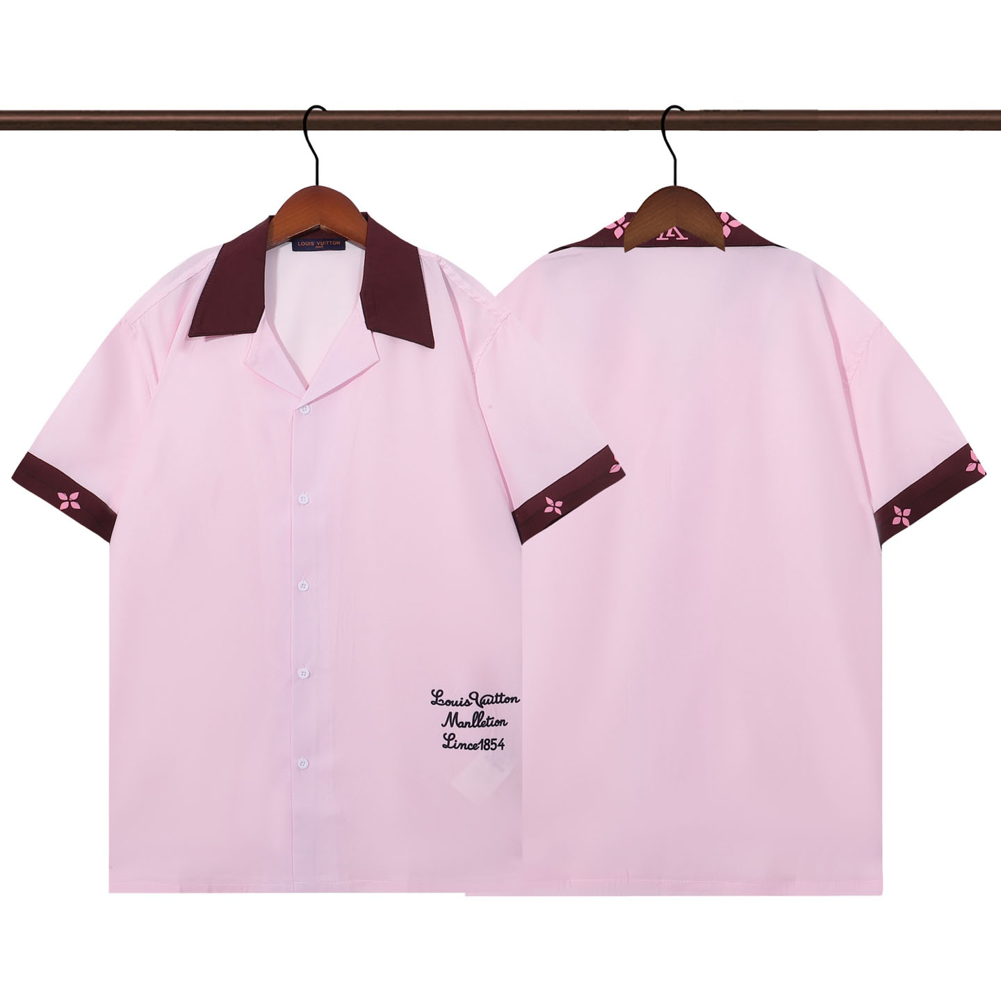 Louis Vuitton Ribbed Collar Short-Sleeved Shirt 1AIKAC - FashionPlug