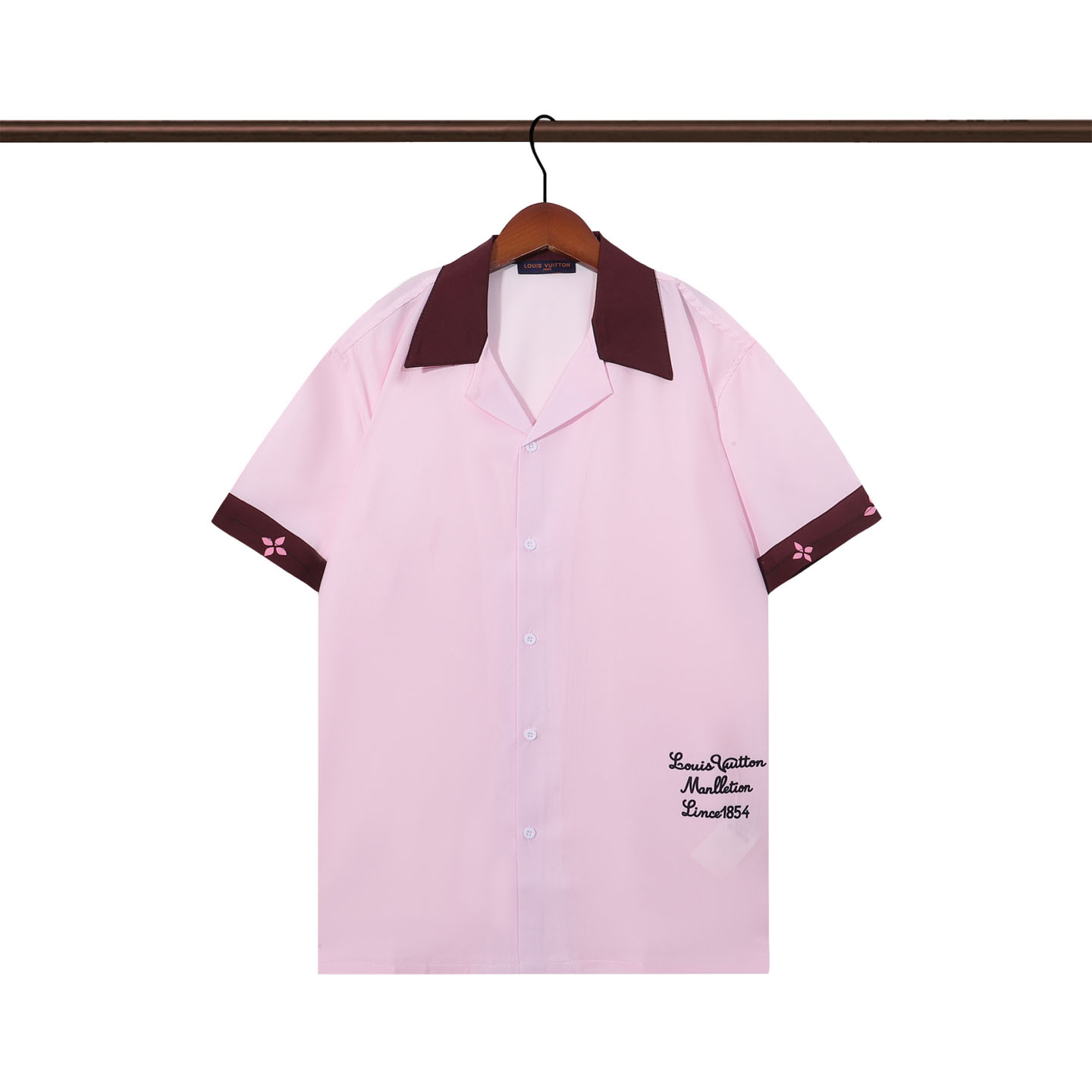 Louis Vuitton Ribbed Collar Short-Sleeved Shirt 1AIKAC - FashionPlug