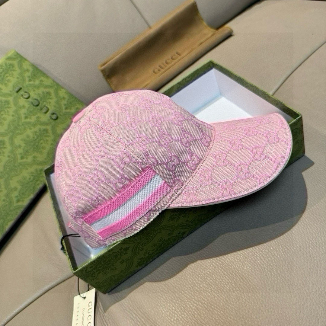 Gucci Original GG Canvas Baseball Hat With Web - FashionPlug