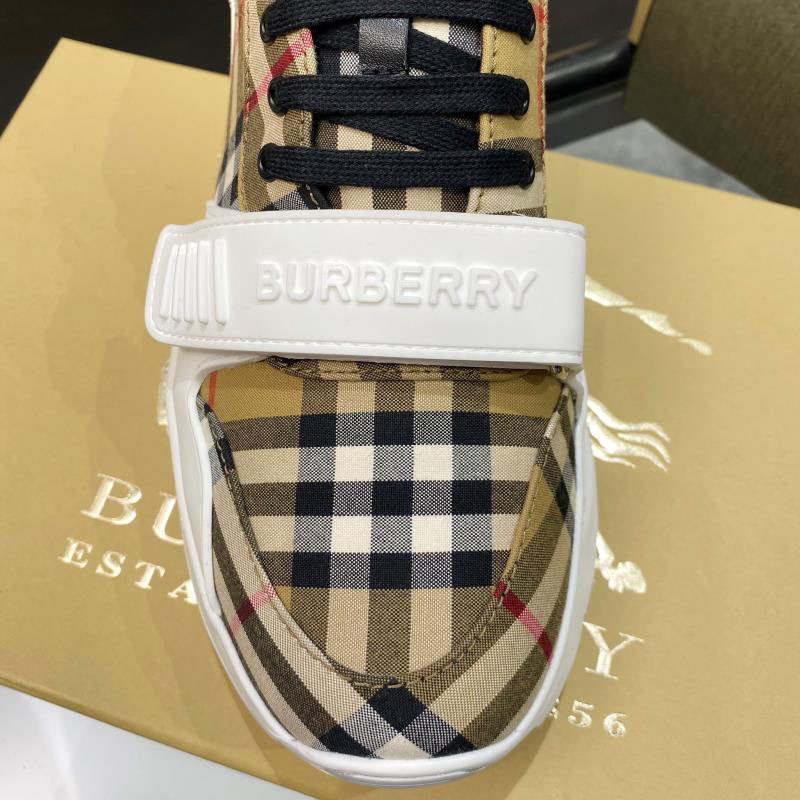 Burberry Check, Suede and Leather Sneakers - FashionPlug