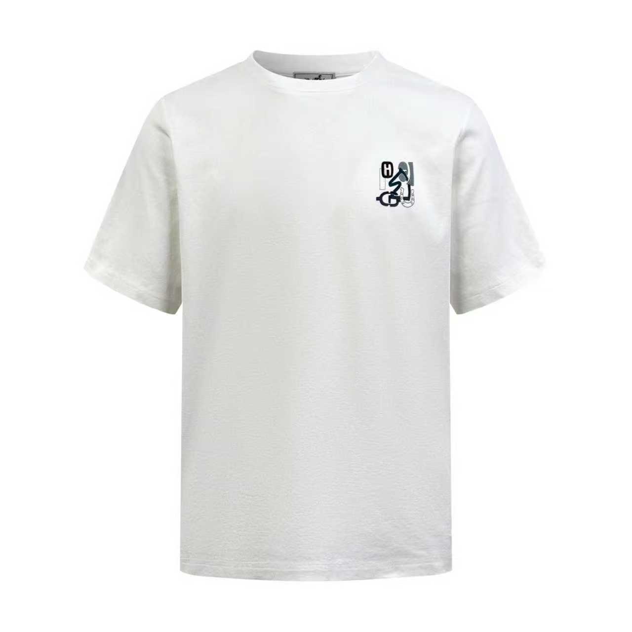 Hermes H Puzzle Leather Embroidery T-Shirt  - FashionPlug