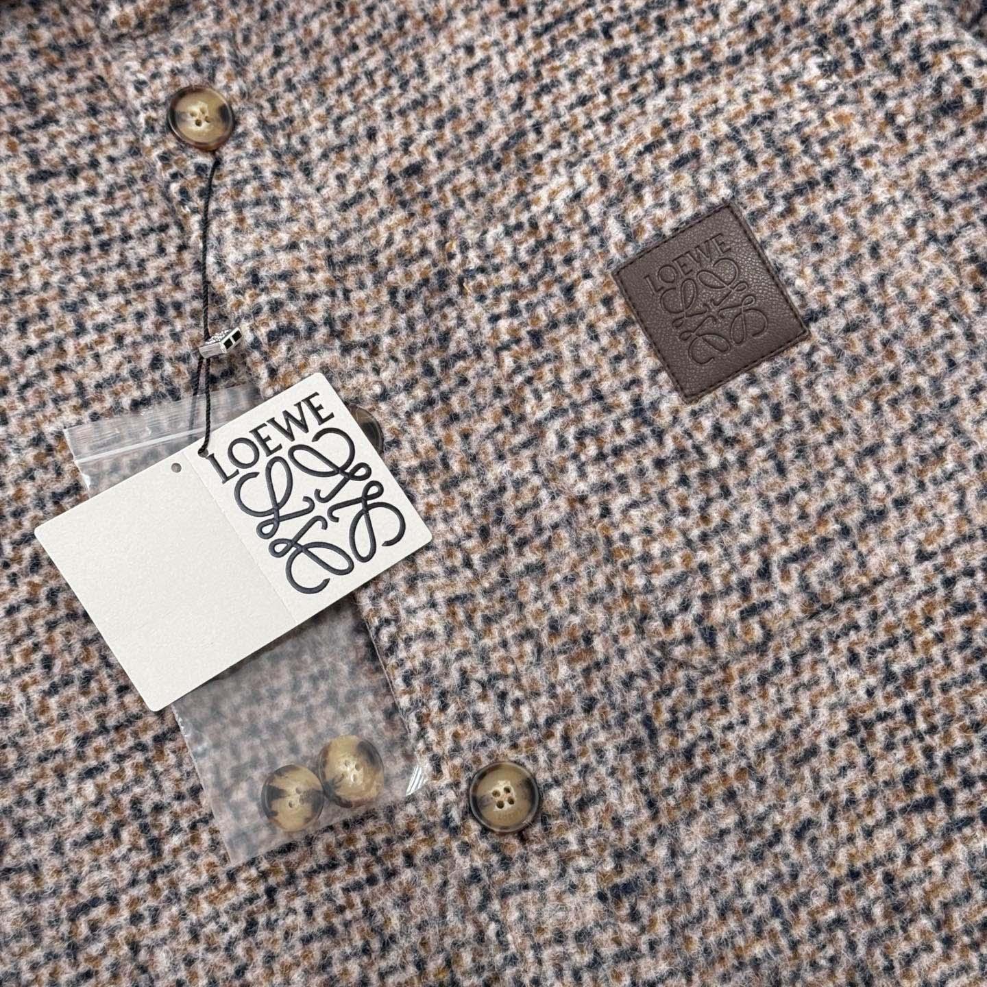 Loewe Overshirt In Wool And Llama Blend - FashionPlug