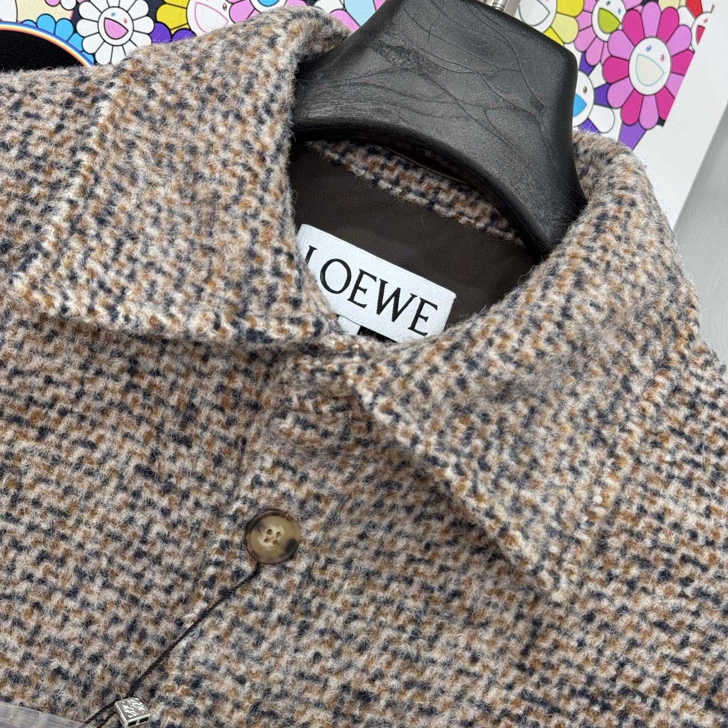 Loewe Overshirt In Wool And Llama Blend - FashionPlug