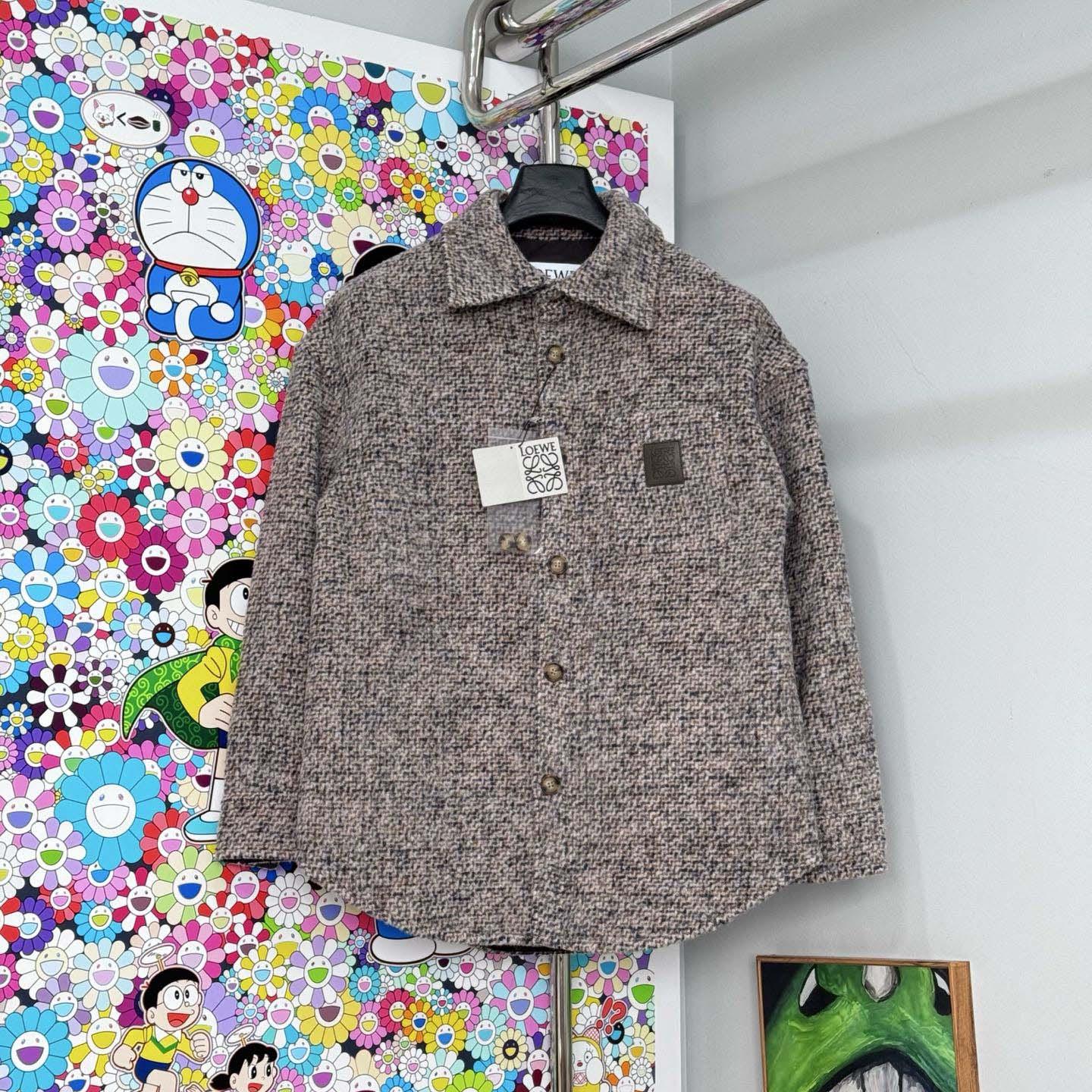 Loewe Overshirt In Wool And Llama Blend - FashionPlug