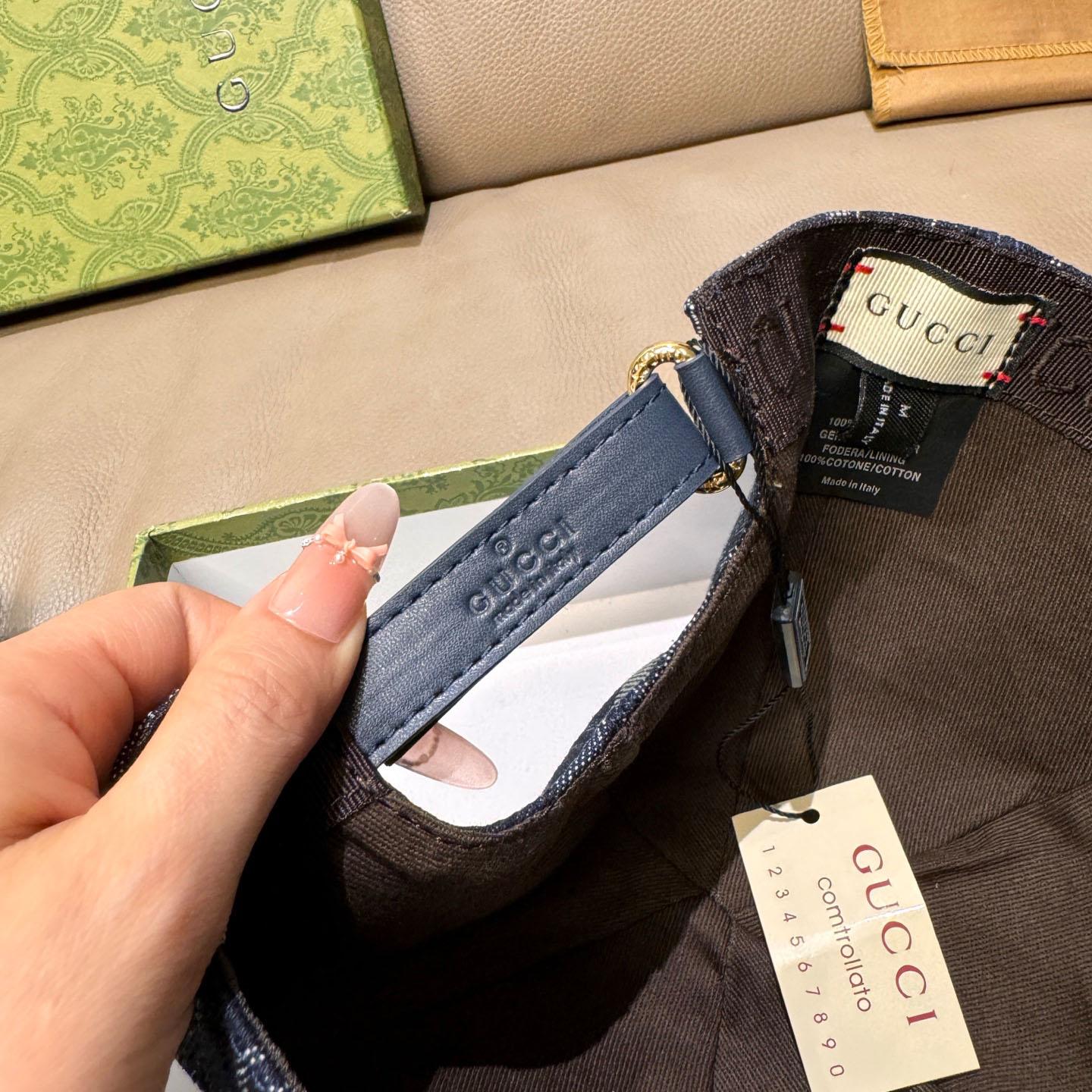 Gucci GG Denim Baseball Cap  - FashionPlug