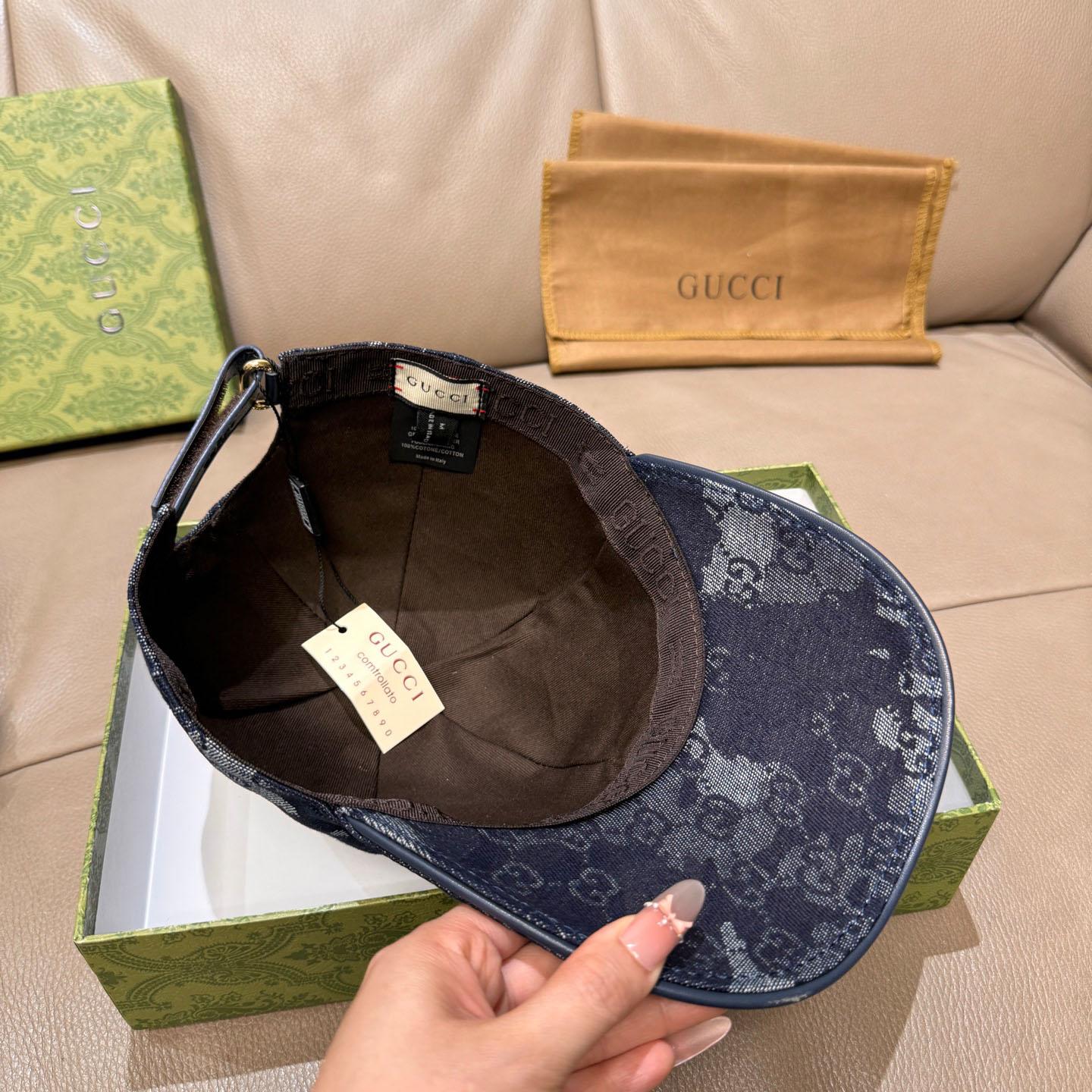 Gucci GG Denim Baseball Cap  - FashionPlug