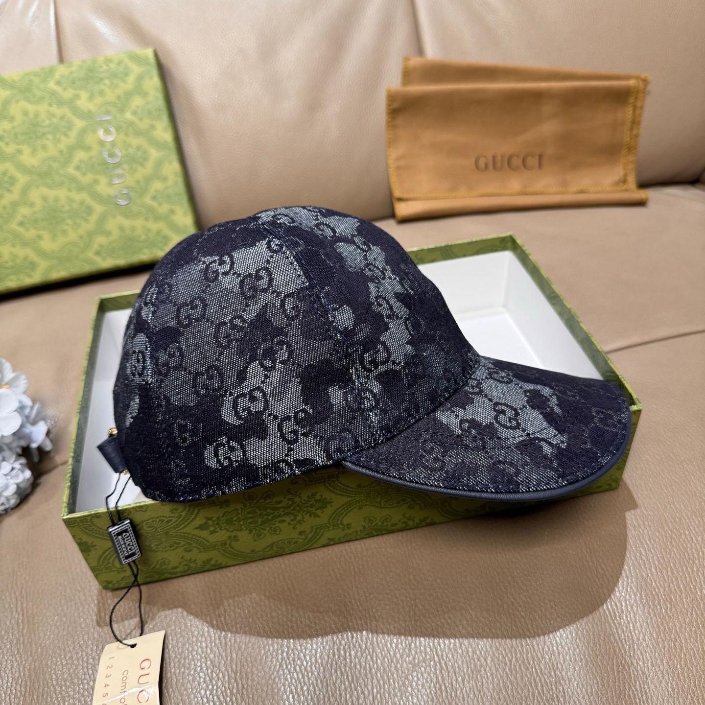 Gucci GG Denim Baseball Cap  - FashionPlug