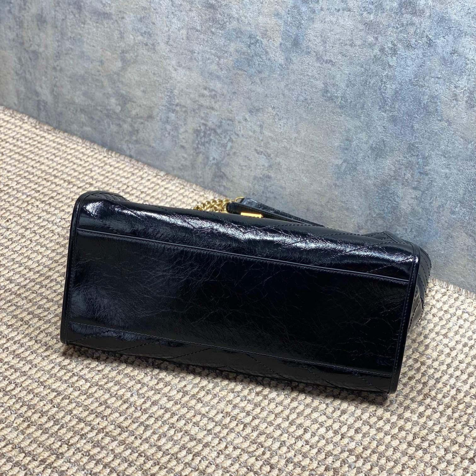 Saint Laurent Nini Shopping In Vintage Leather - FashionPlug