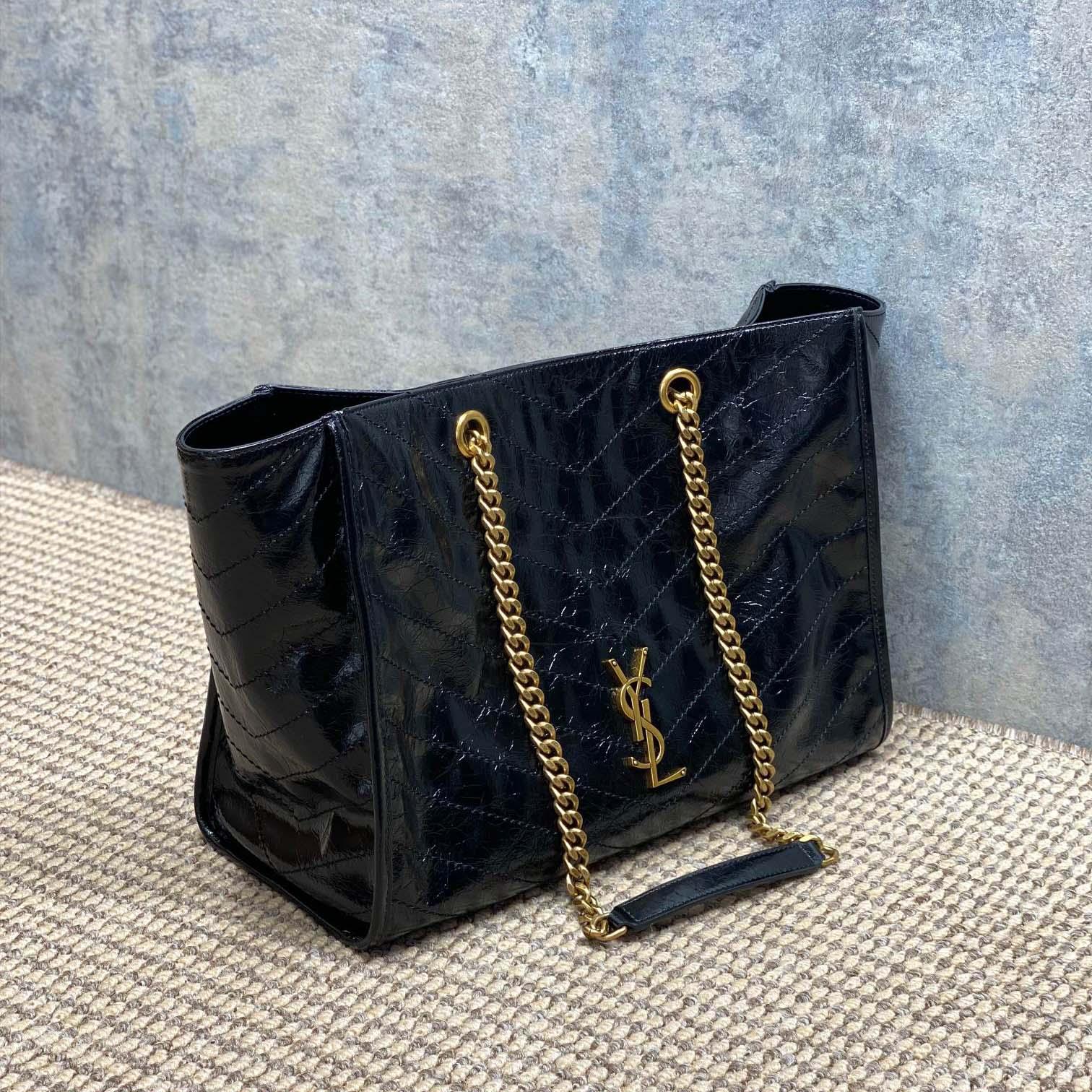 Saint Laurent Nini Shopping In Vintage Leather - FashionPlug